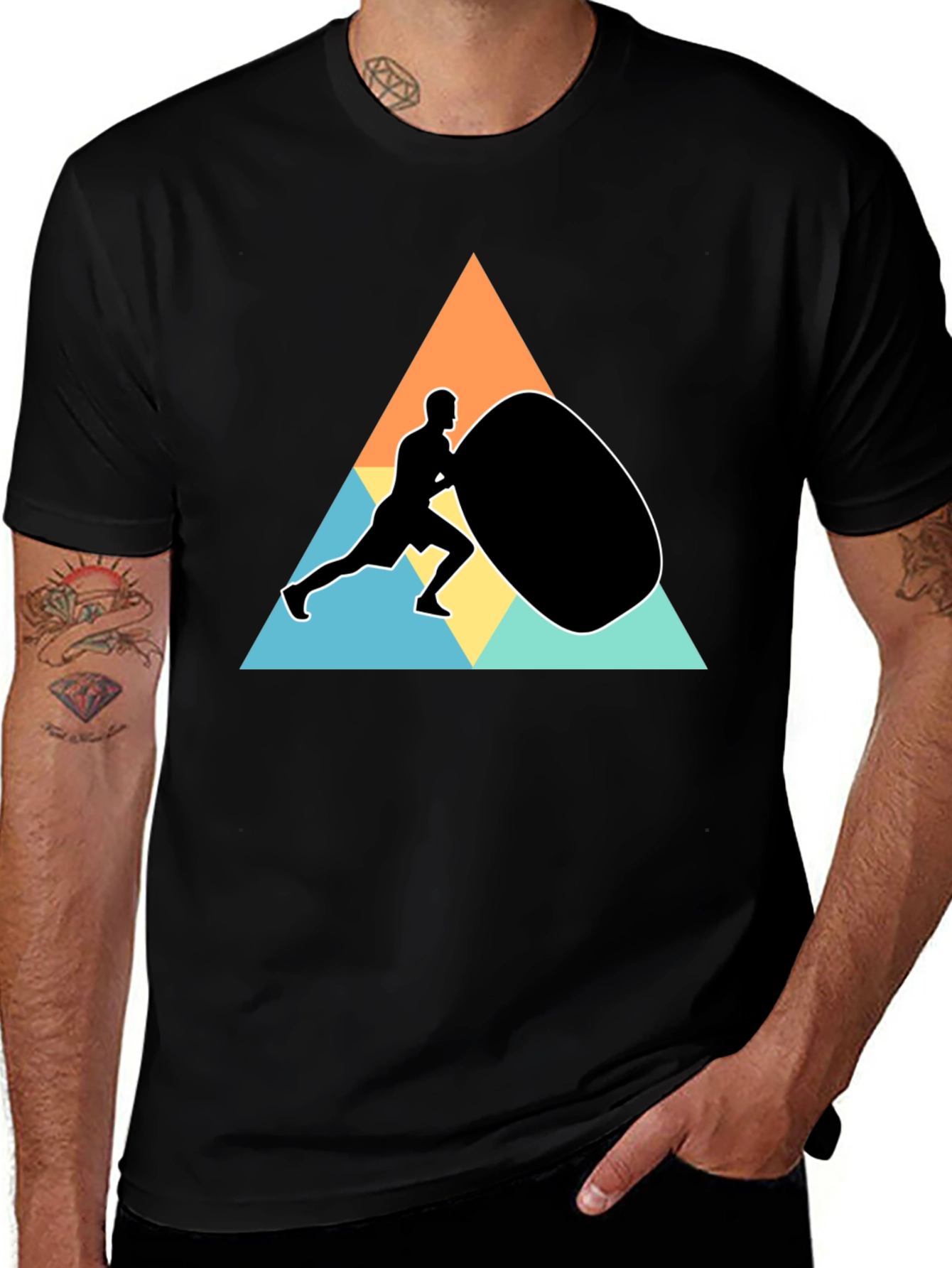 Workout Graphic Tee - Black Casual Cotton Blend