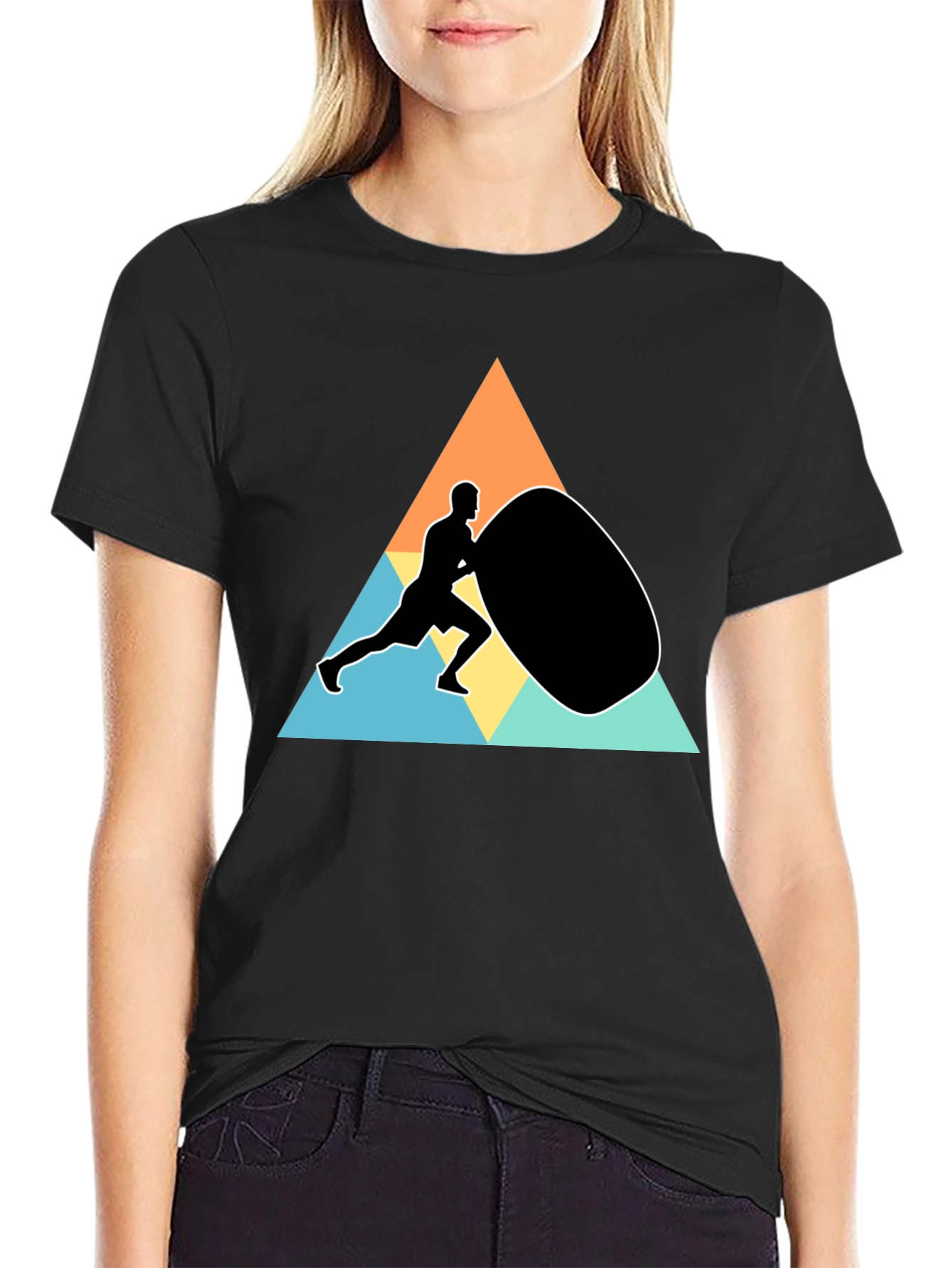 Workout Graphic Tee - Black Casual Cotton Blend
