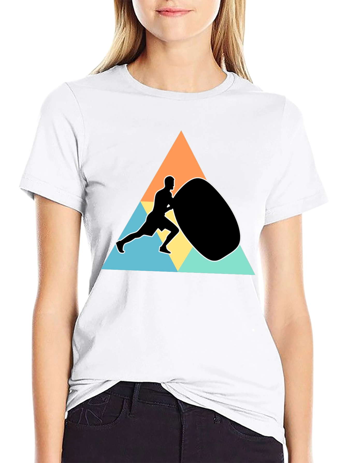 Workout Graphic Tee - Black Casual Cotton Blend
