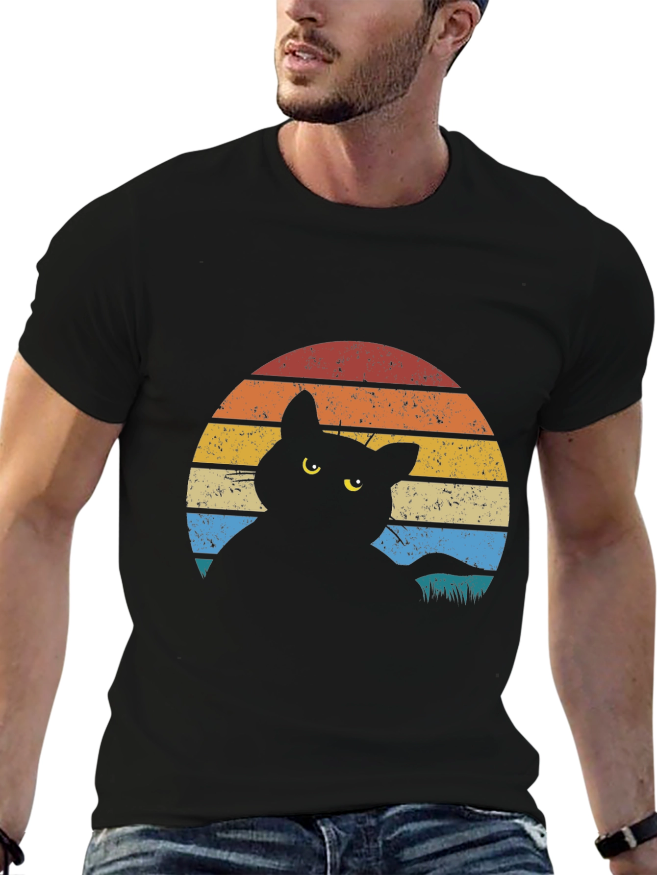 Retro Cat Silhouette T-Shirt