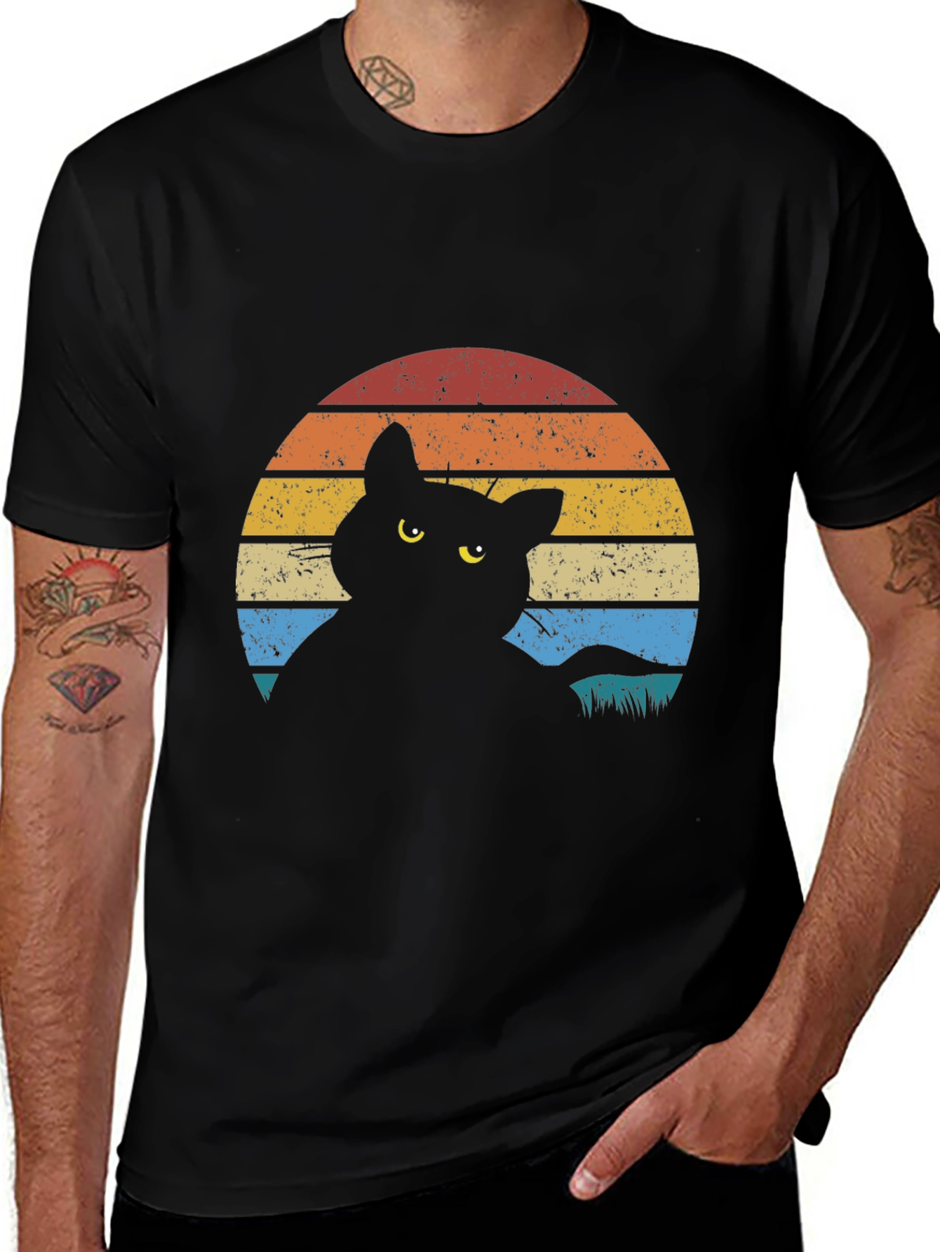 Retro Cat Silhouette T-Shirt
