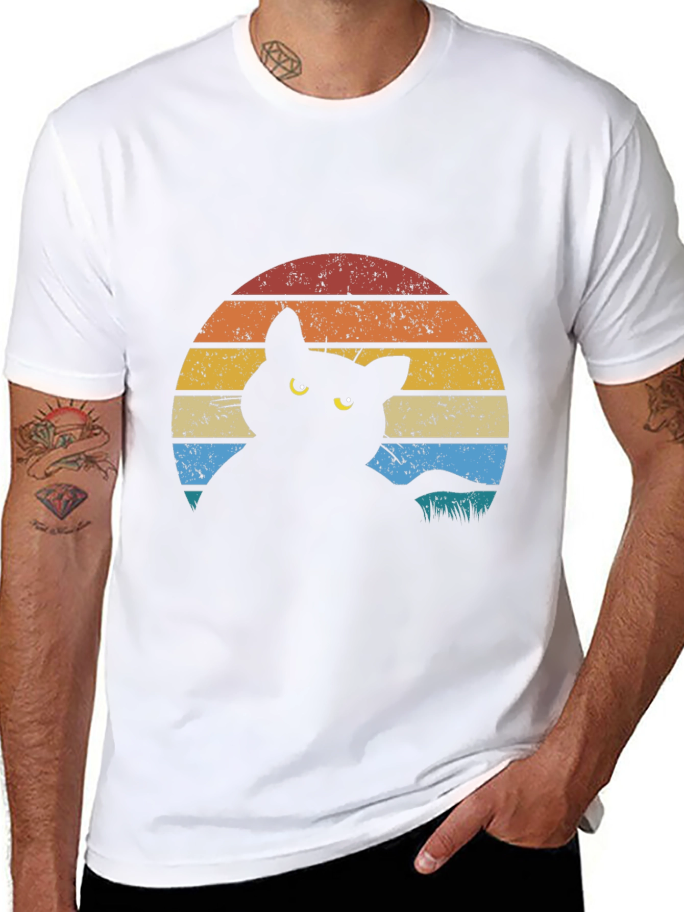 Retro Cat Silhouette T-Shirt