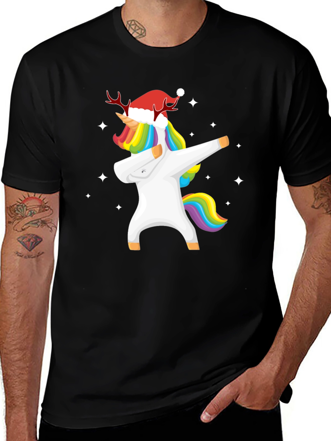 Dabbing Unicorn Christmas T-Shirt