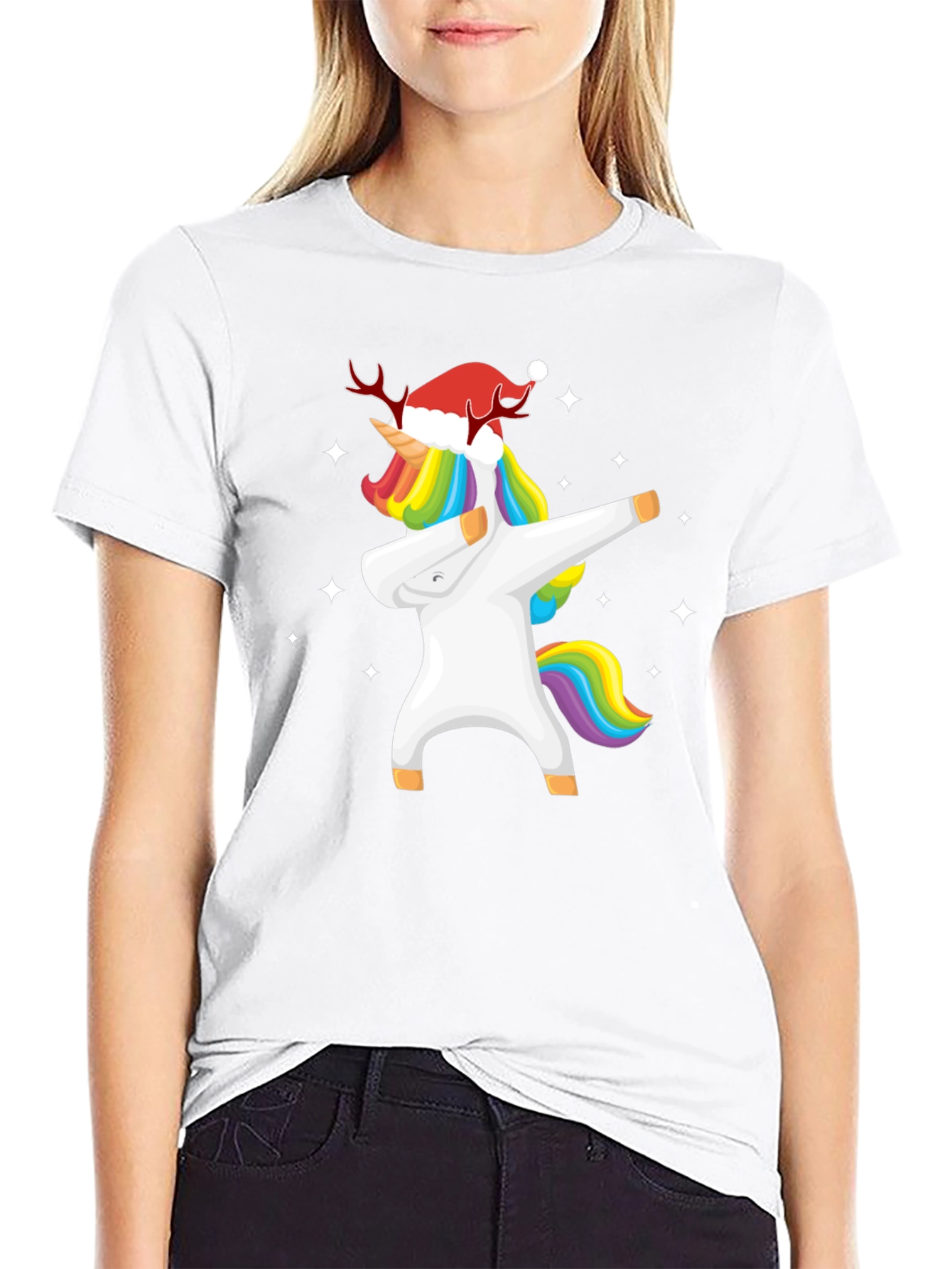 Dabbing Unicorn Christmas T-Shirt