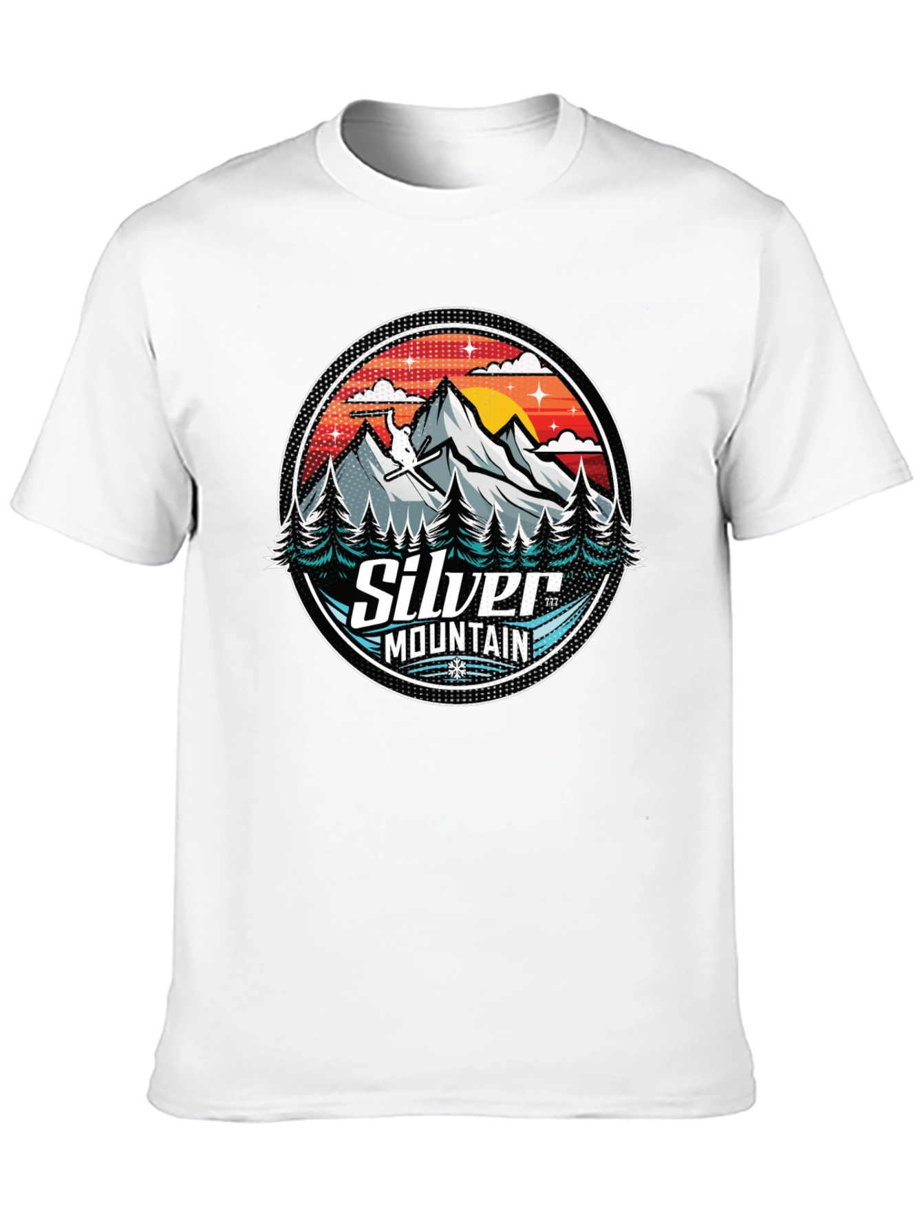 Silver Mountain Graphic Tee - Black Cotton Blend