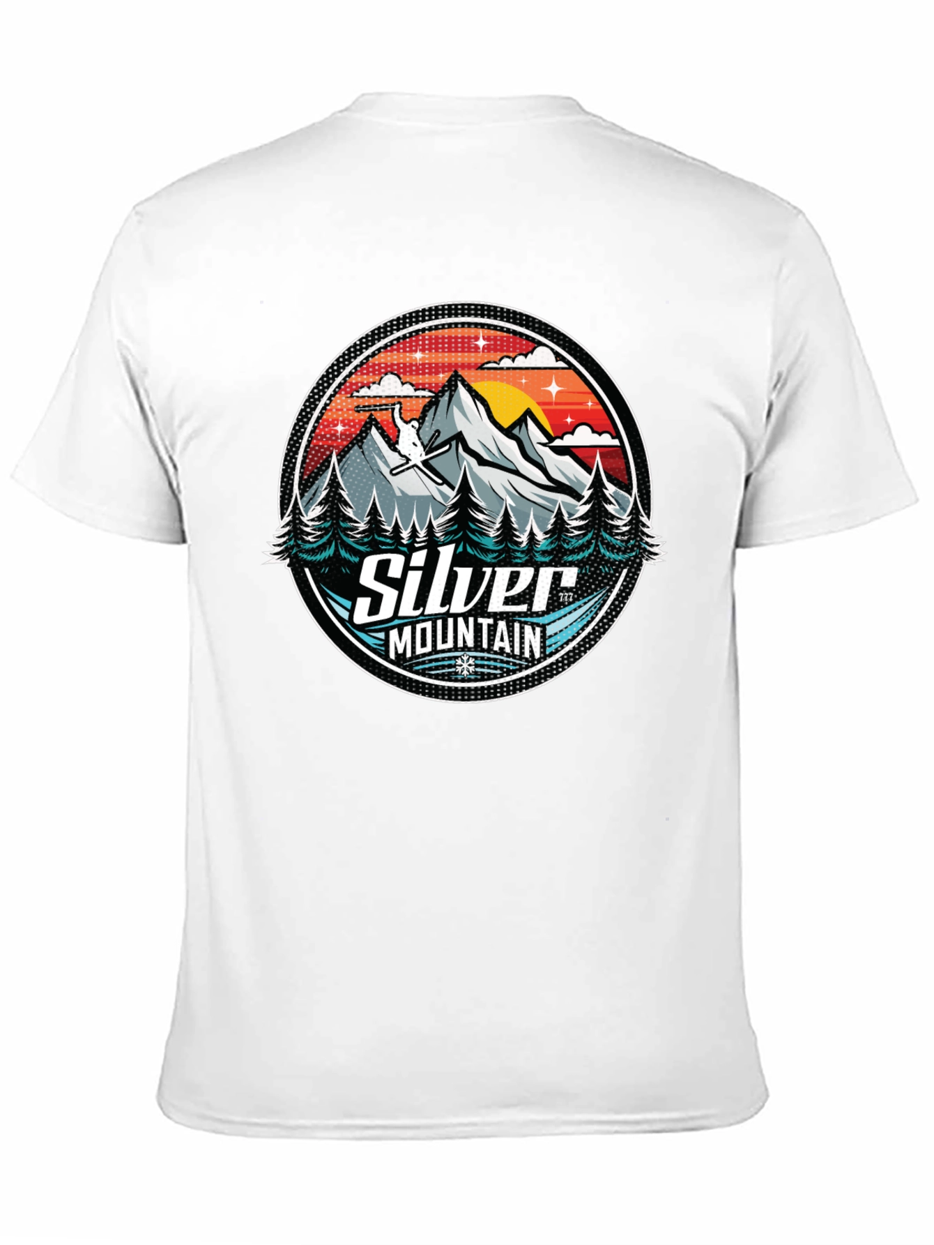 Silver Mountain Graphic Tee - Black Cotton Blend