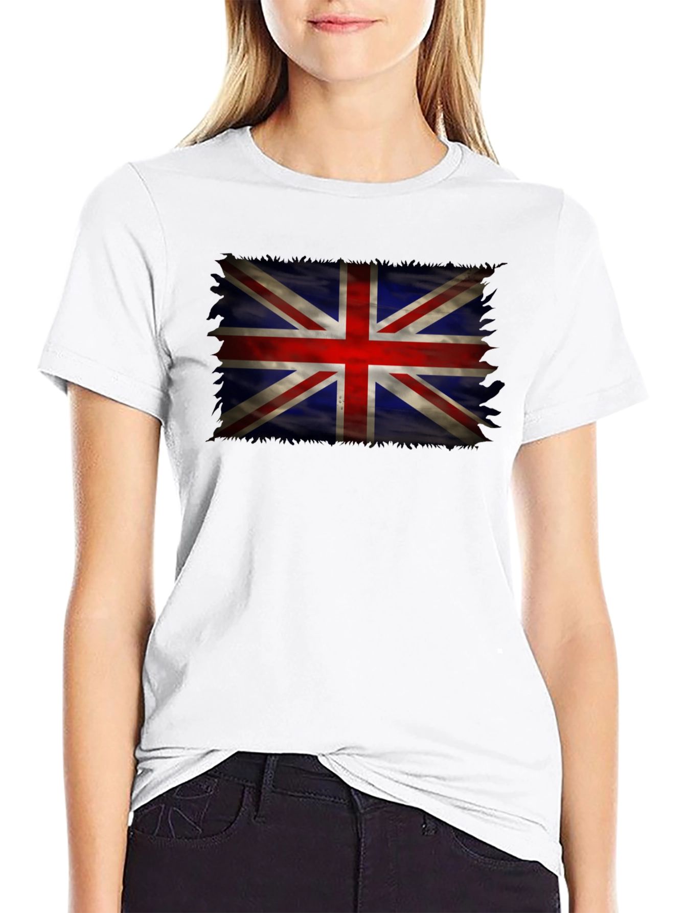 Union Jack Flag Graphic Tee - Distressed UK Design