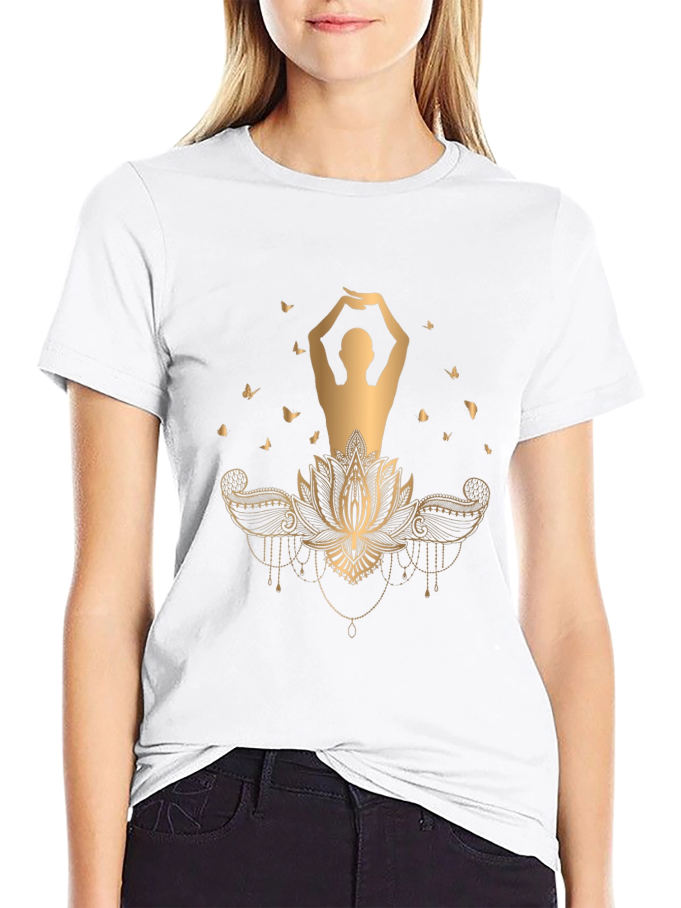 Lotus Pose Graphic Tee - Meditative Style