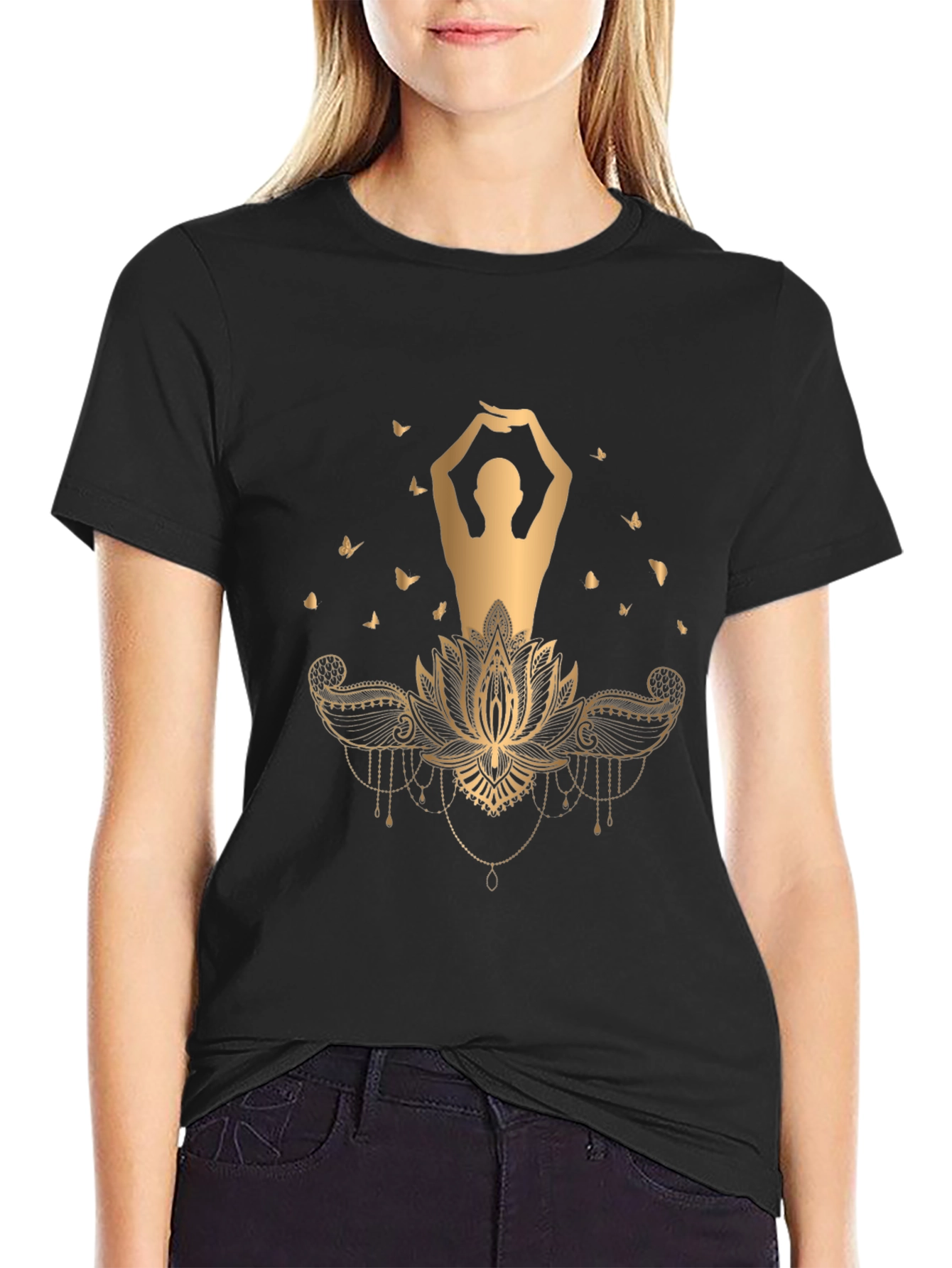 Lotus Pose Graphic Tee - Meditative Style