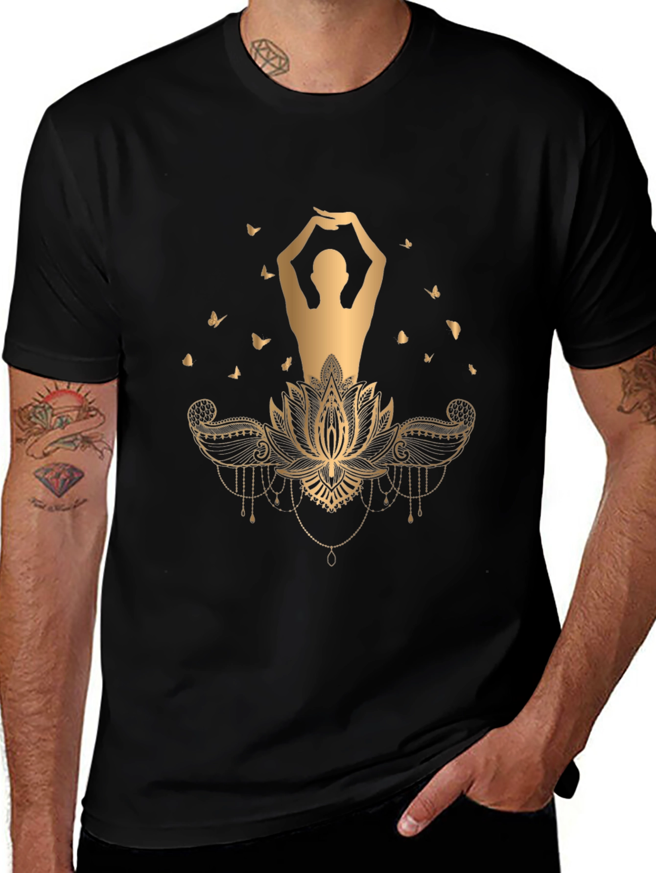 Lotus Pose Graphic Tee - Meditative Style