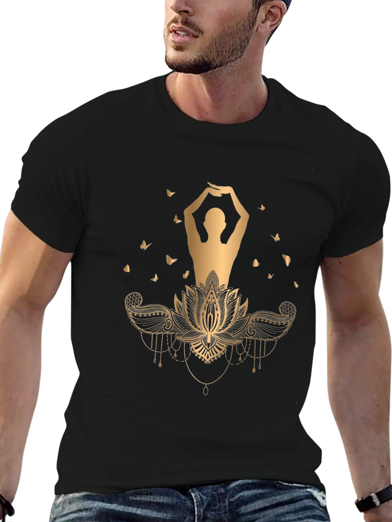 Lotus Pose Graphic Tee - Meditative Style