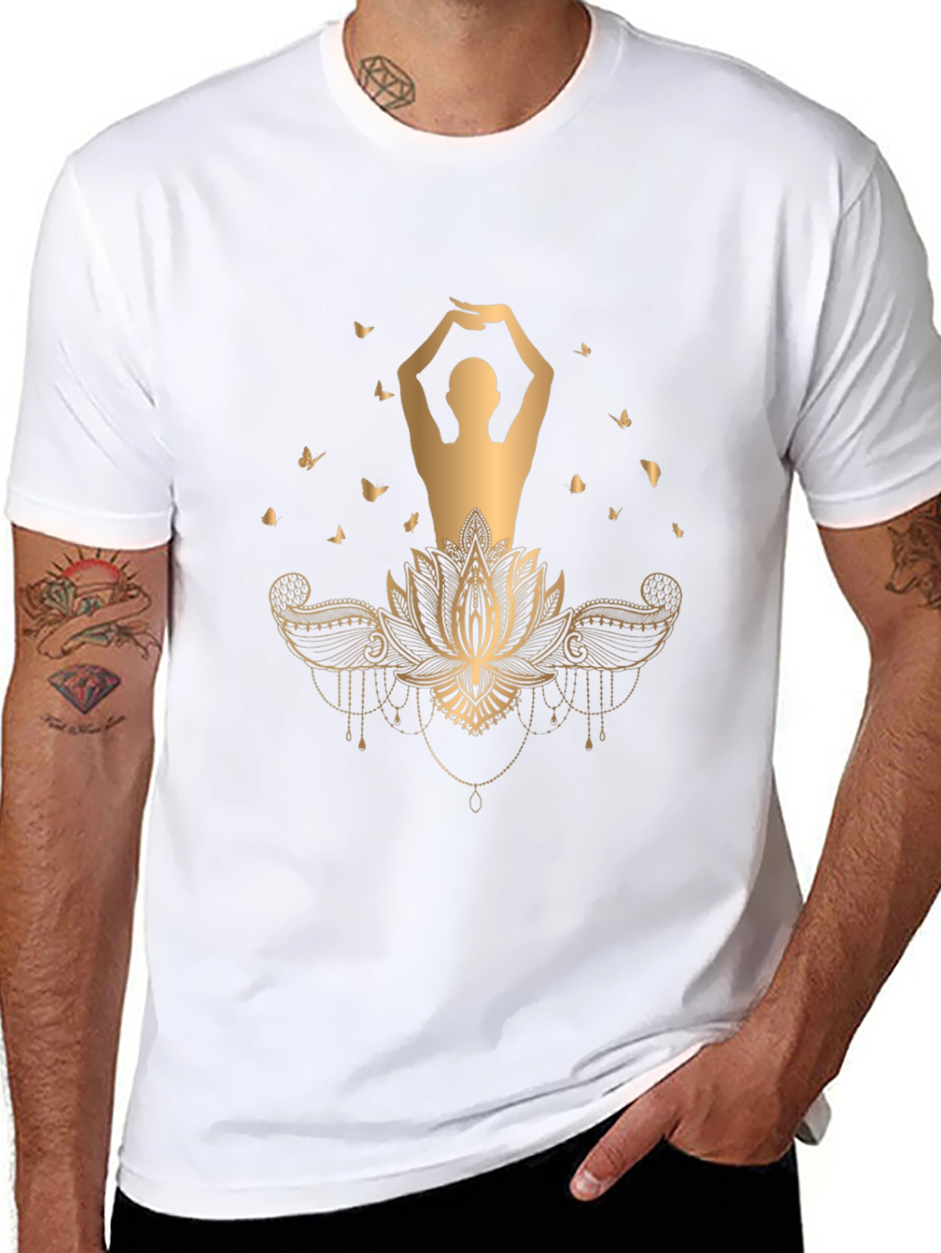 Lotus Pose Graphic Tee - Meditative Style