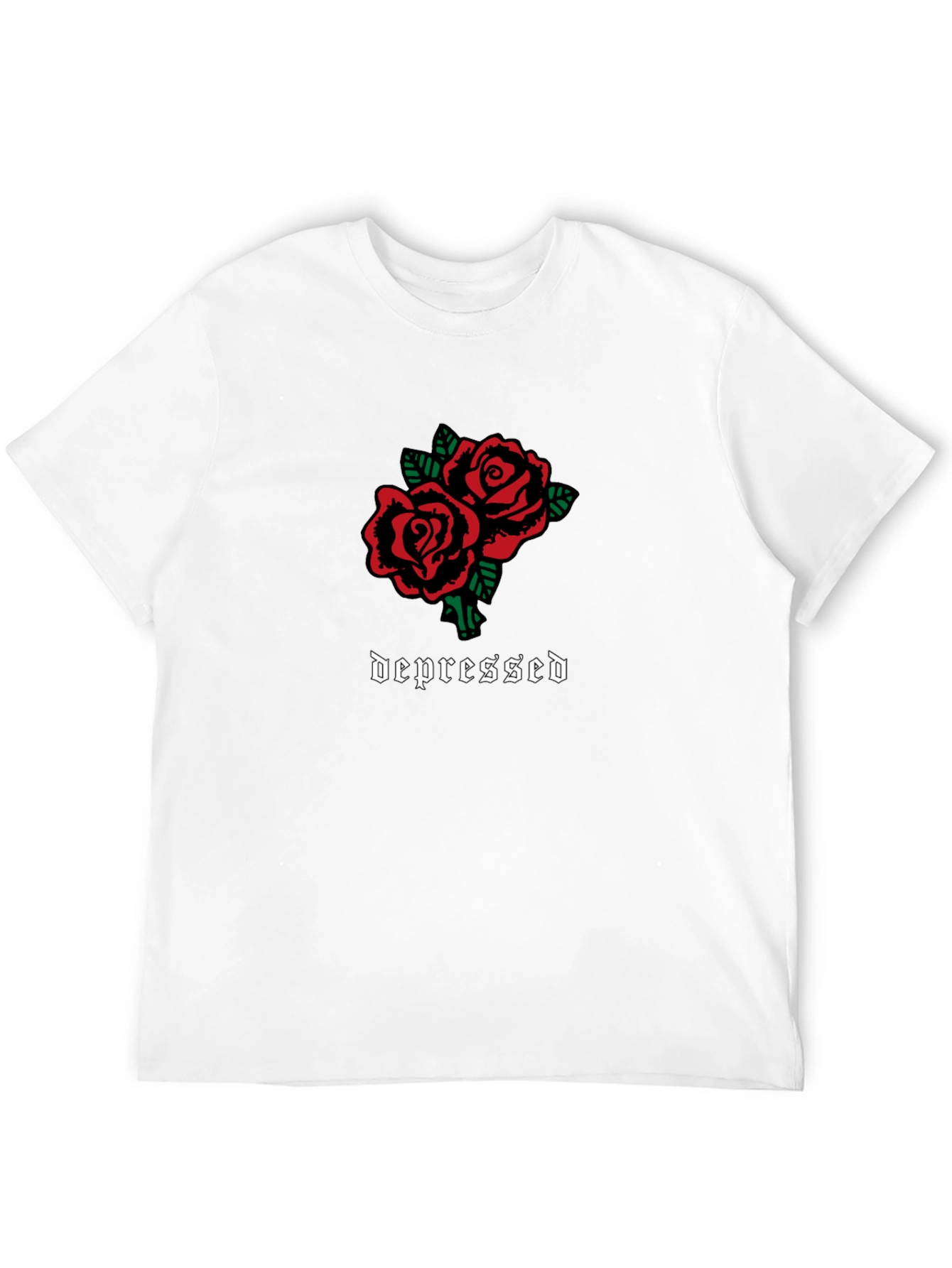 Depressed Roses Graphic T-Shirt - Black