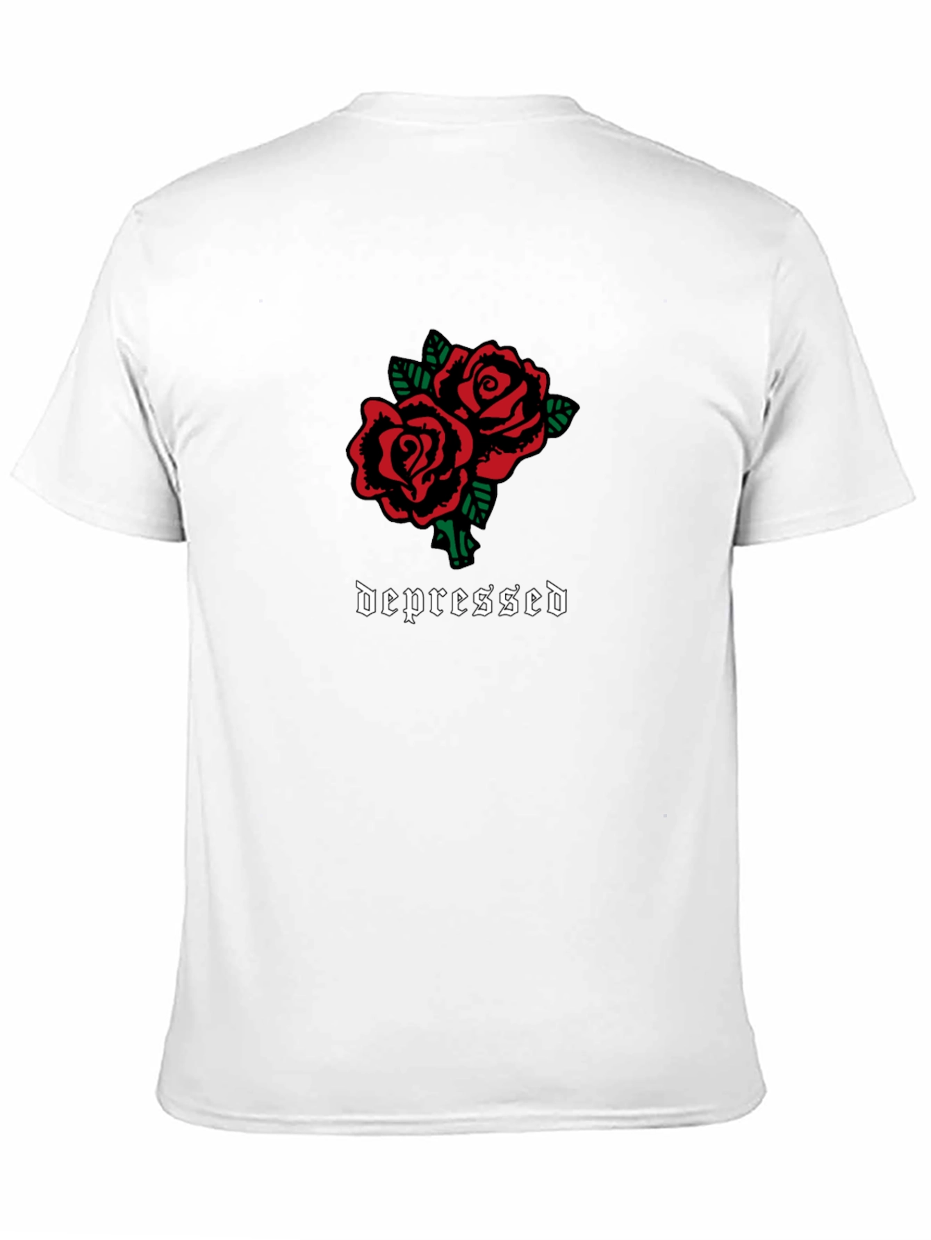 Depressed Roses Graphic T-Shirt - Black