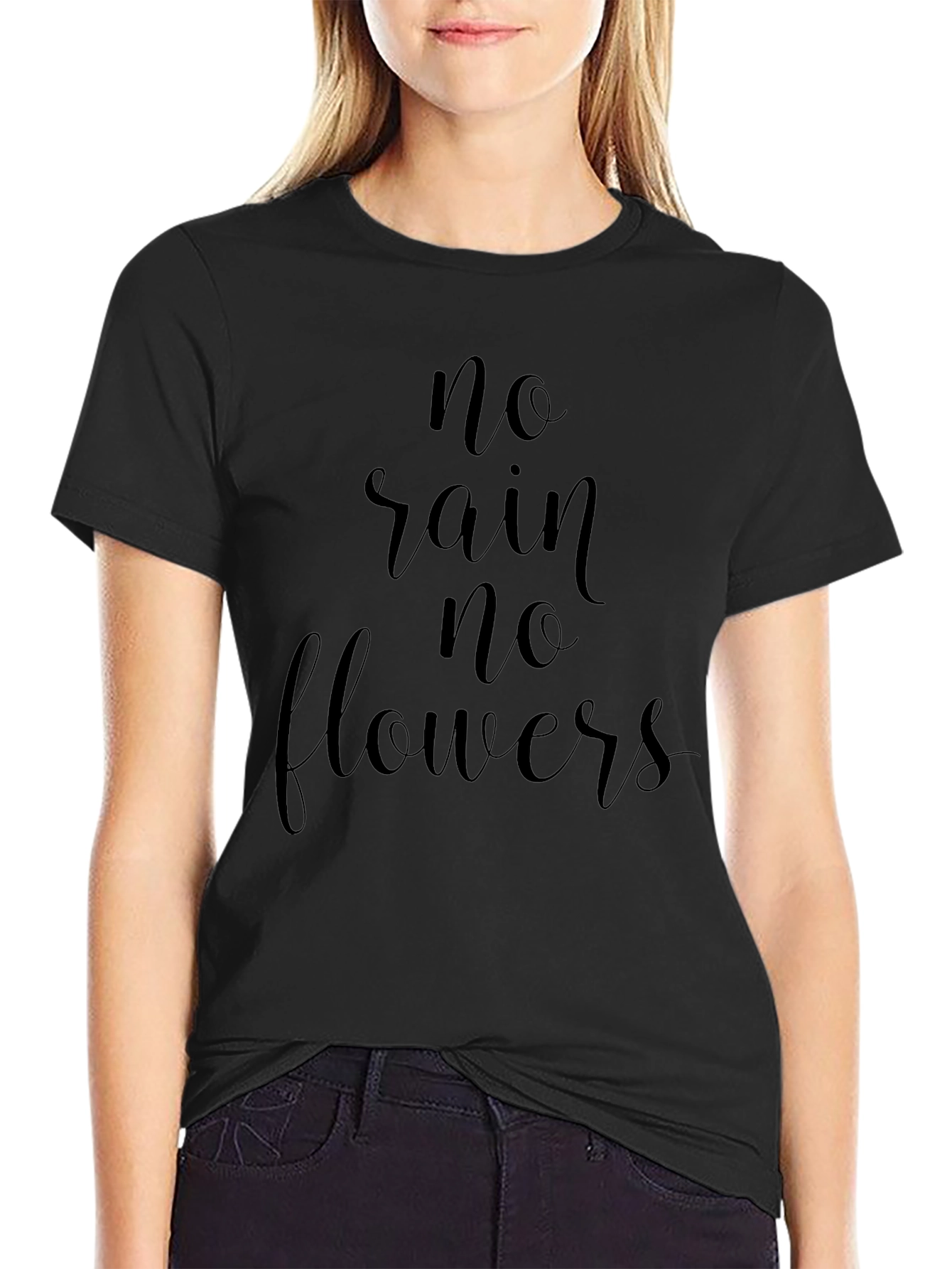 No Rain No Flowers Black T-Shirt