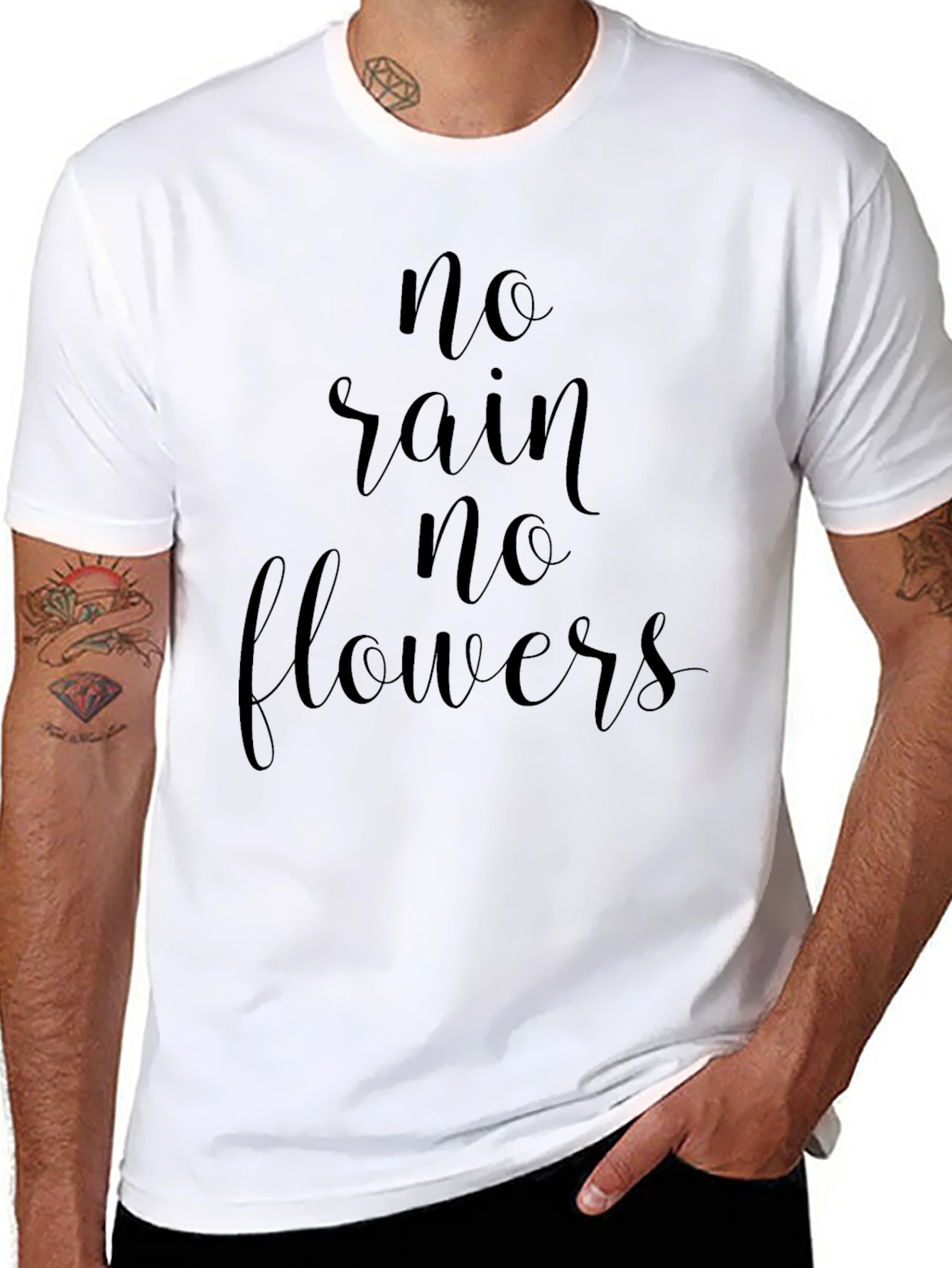 No Rain No Flowers Black T-Shirt