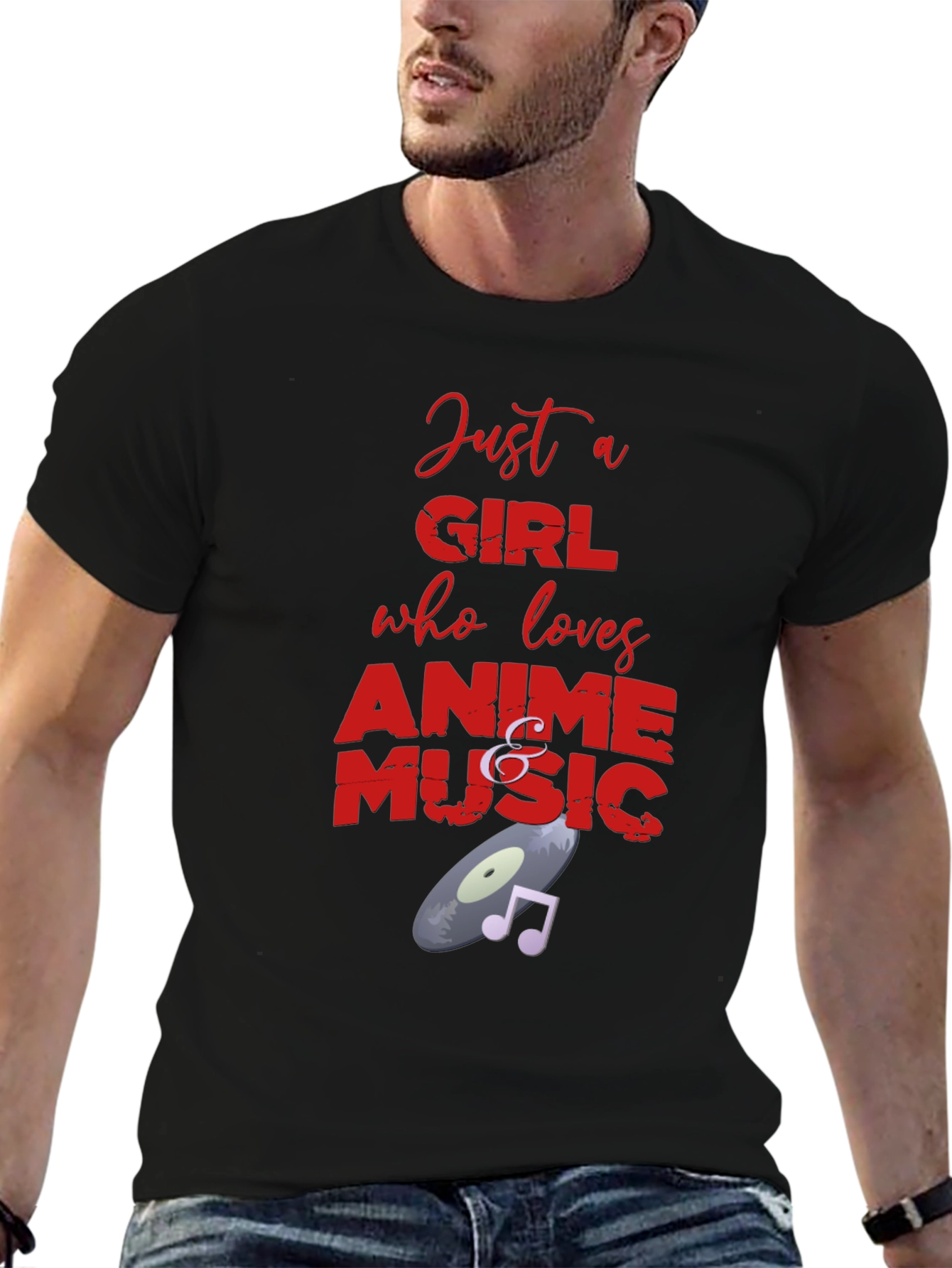 Anime and Music Lover Graphic T-Shirt