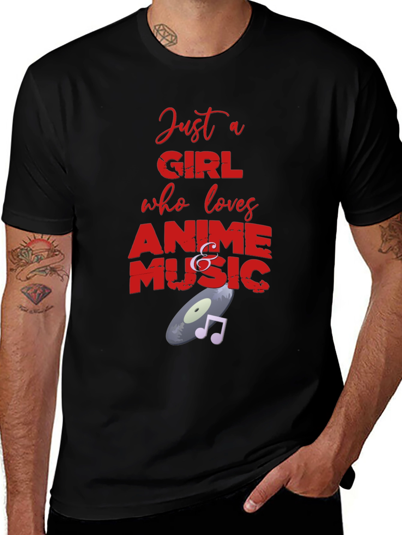 Anime and Music Lover Graphic T-Shirt