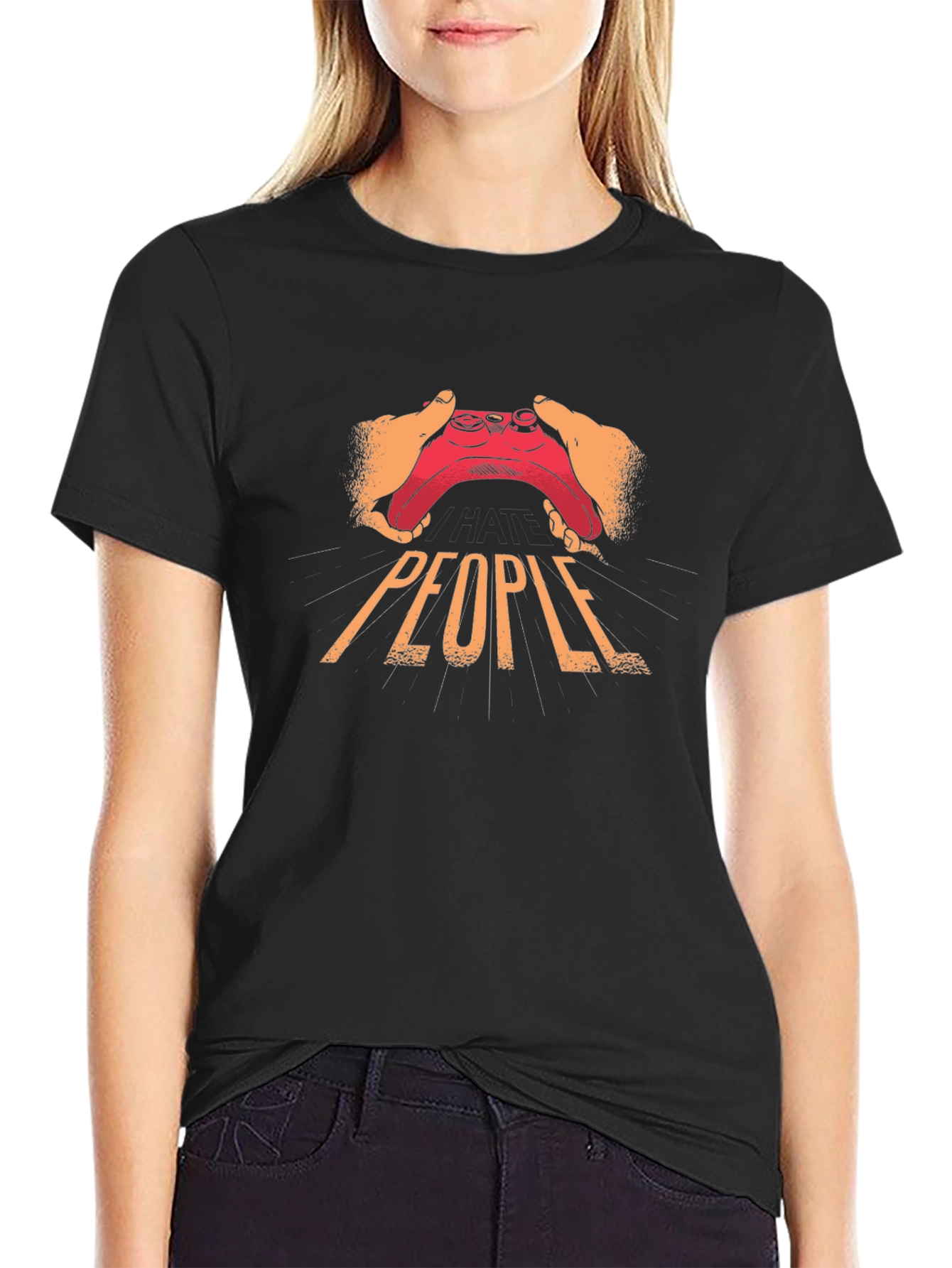 Gamer Graphic Tee: People Controller Design - Black