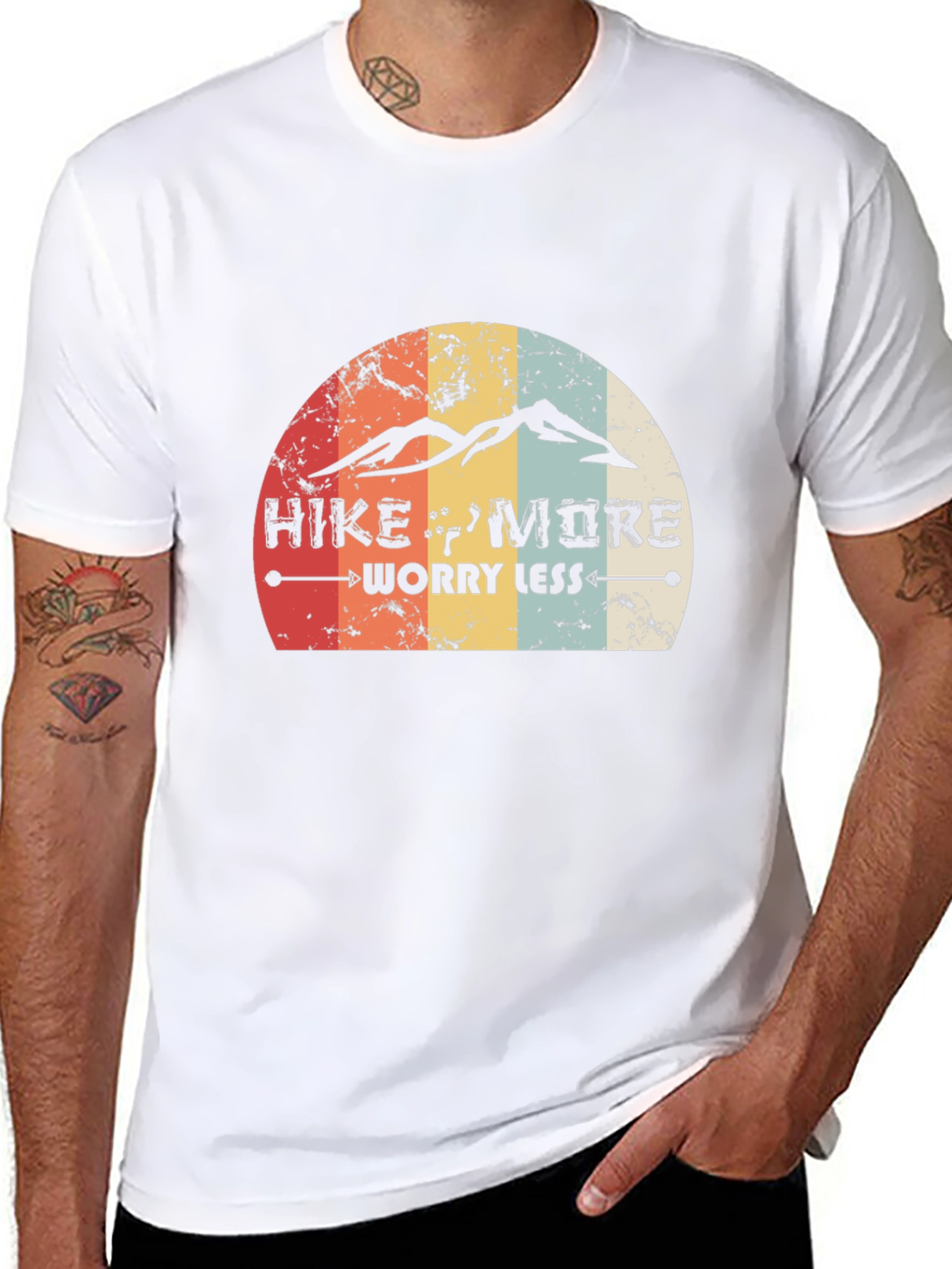Hike More Worry Less Black Graphic T-Shirt