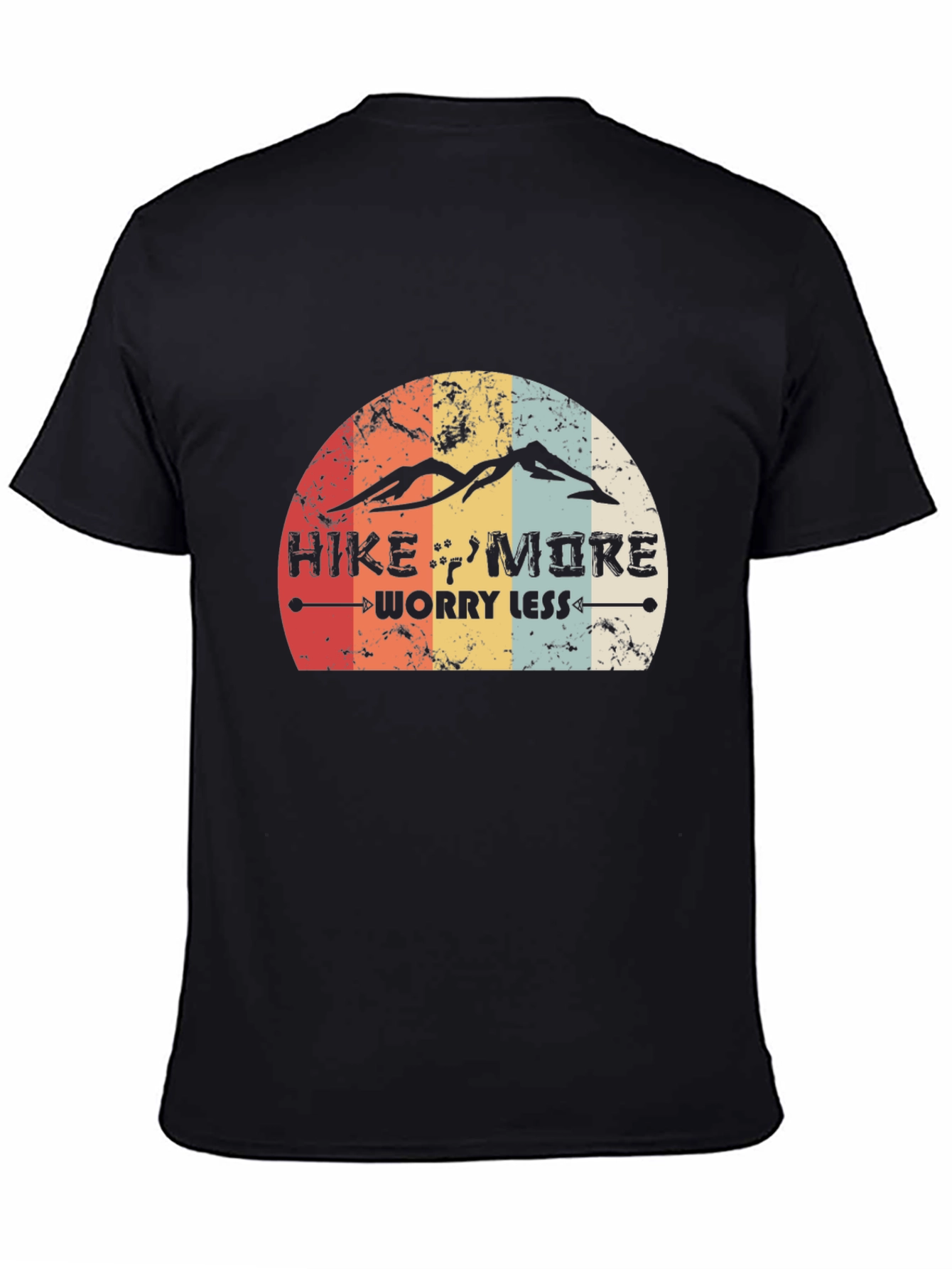 Hike More Worry Less Black Graphic T-Shirt