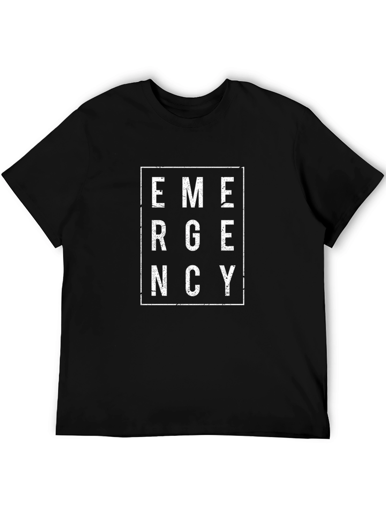 Emergency Graphic Print Black T-Shirt for Men