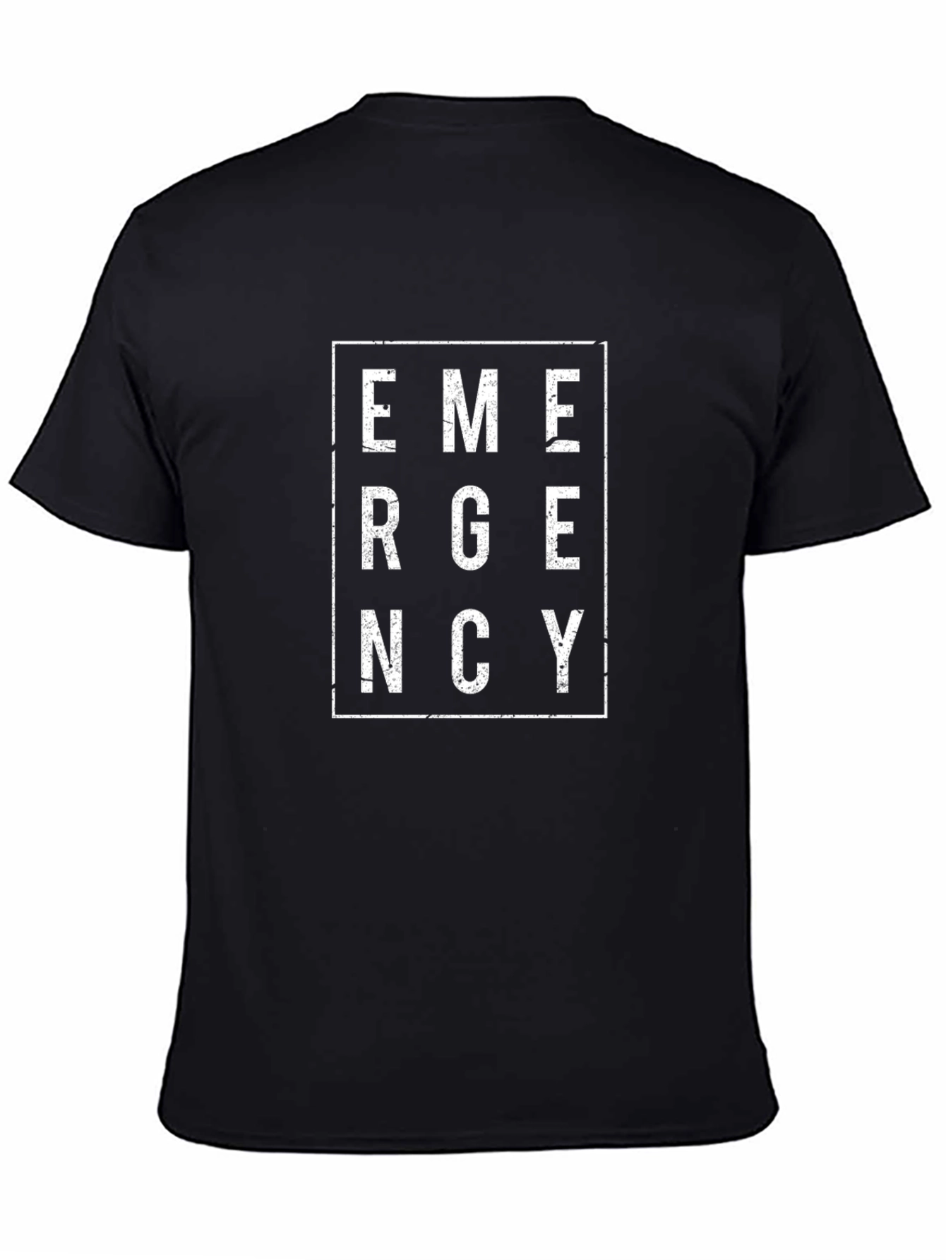 Emergency Graphic Print Black T-Shirt for Men