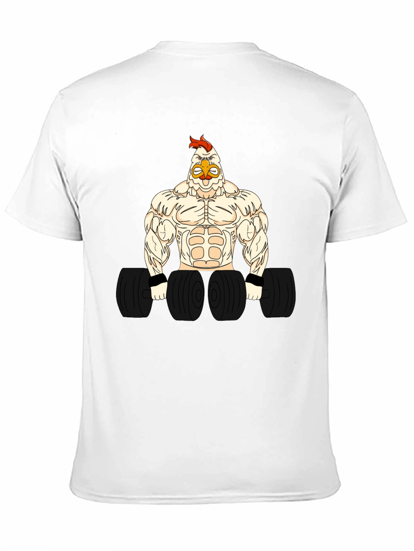 Funny Gym Chicken Graphic T-Shirt - Bodybuilder Rooster