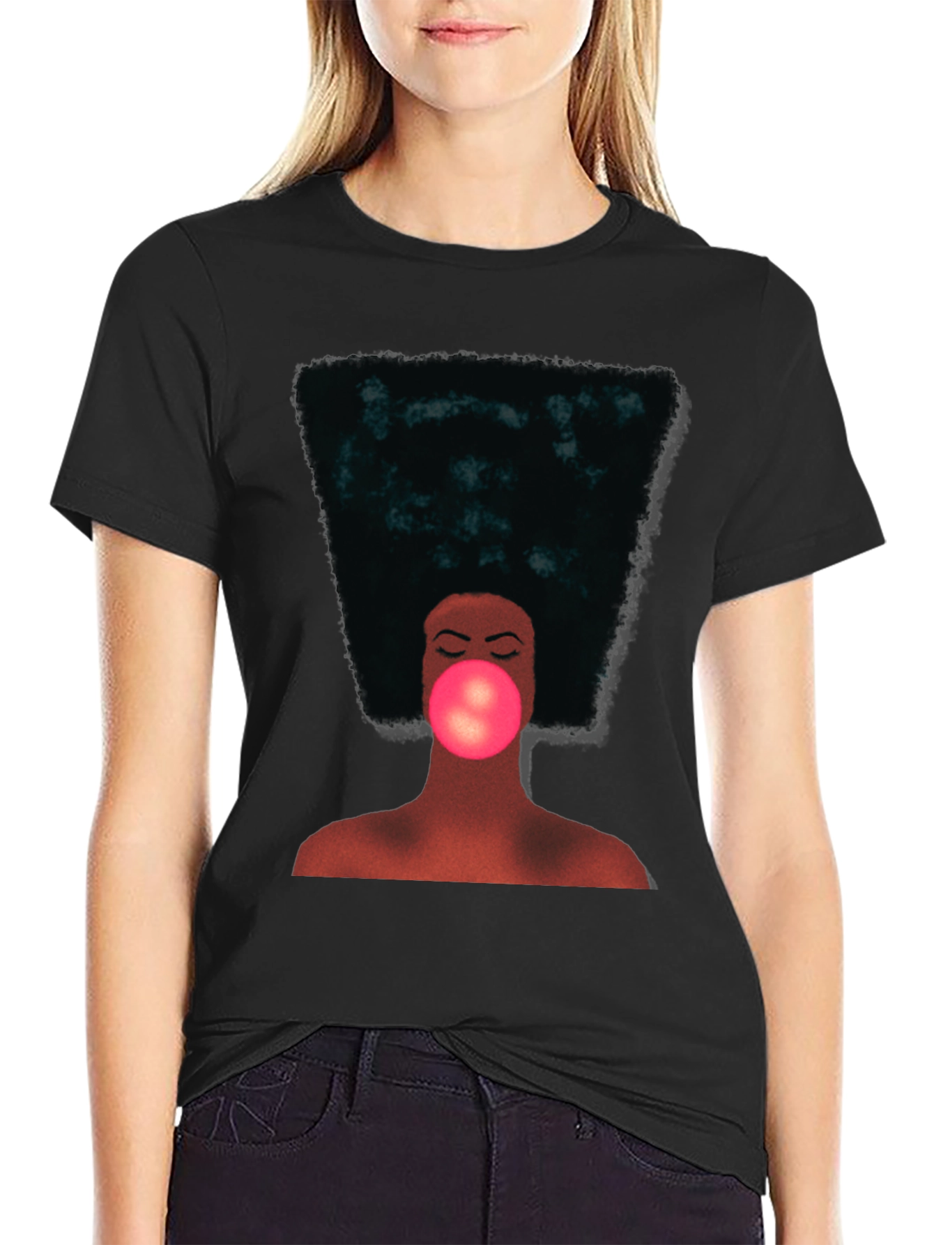 Black Afro Bubble Gum T-Shirt