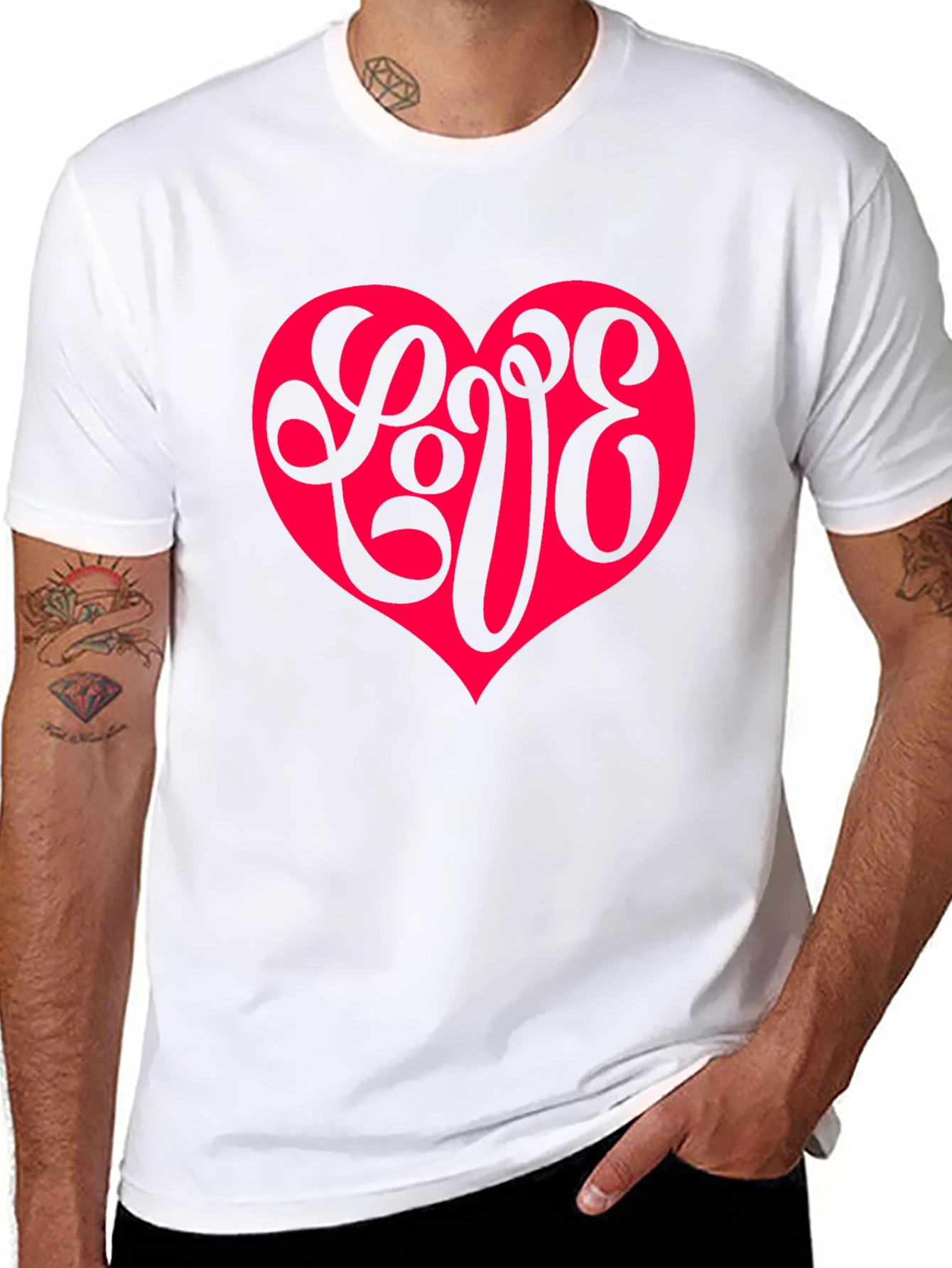 Love Heart Graphic Tee - Casual Comfort Style