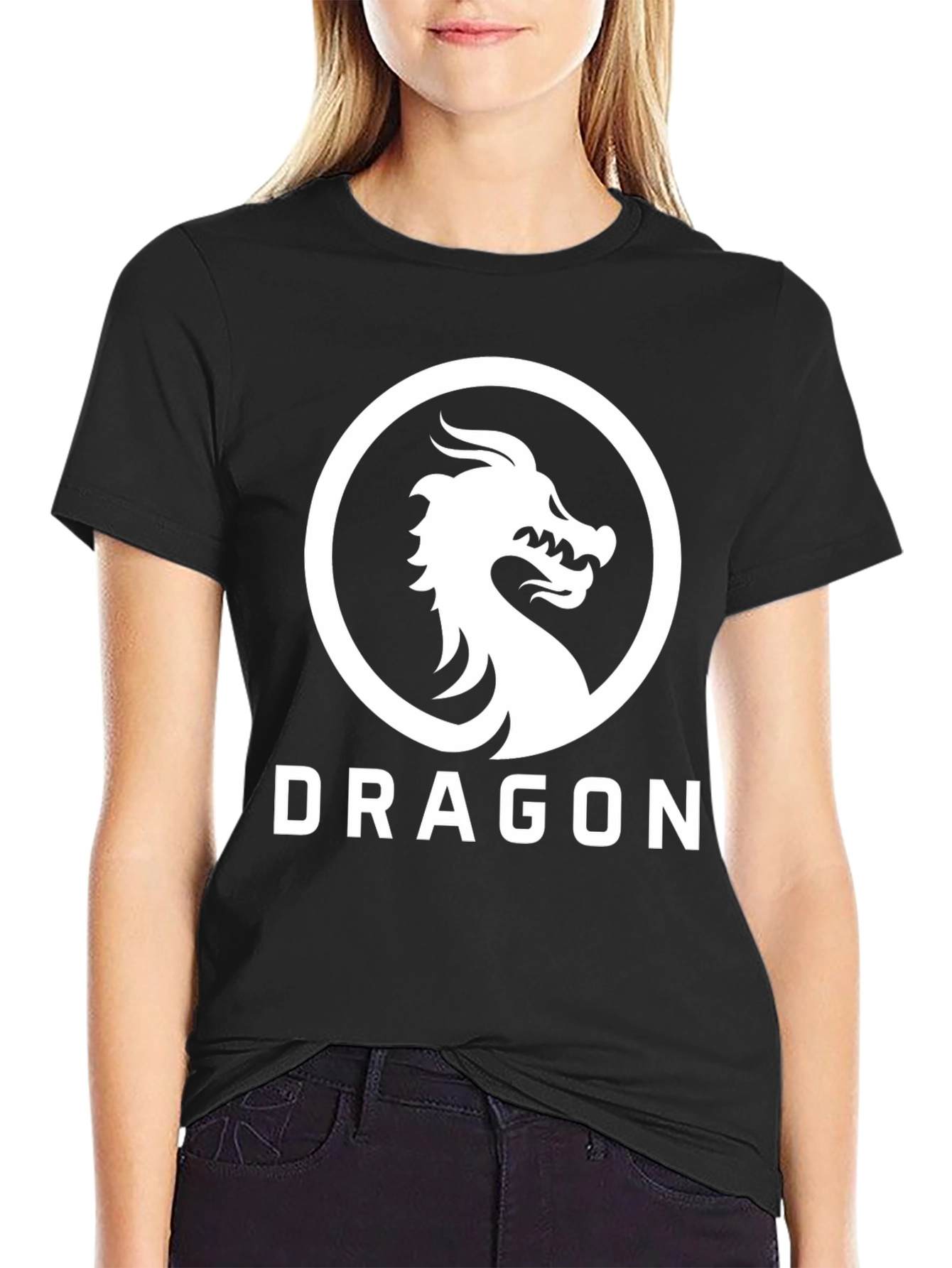 Dragon Graphic Tee - Black Casual Shirt