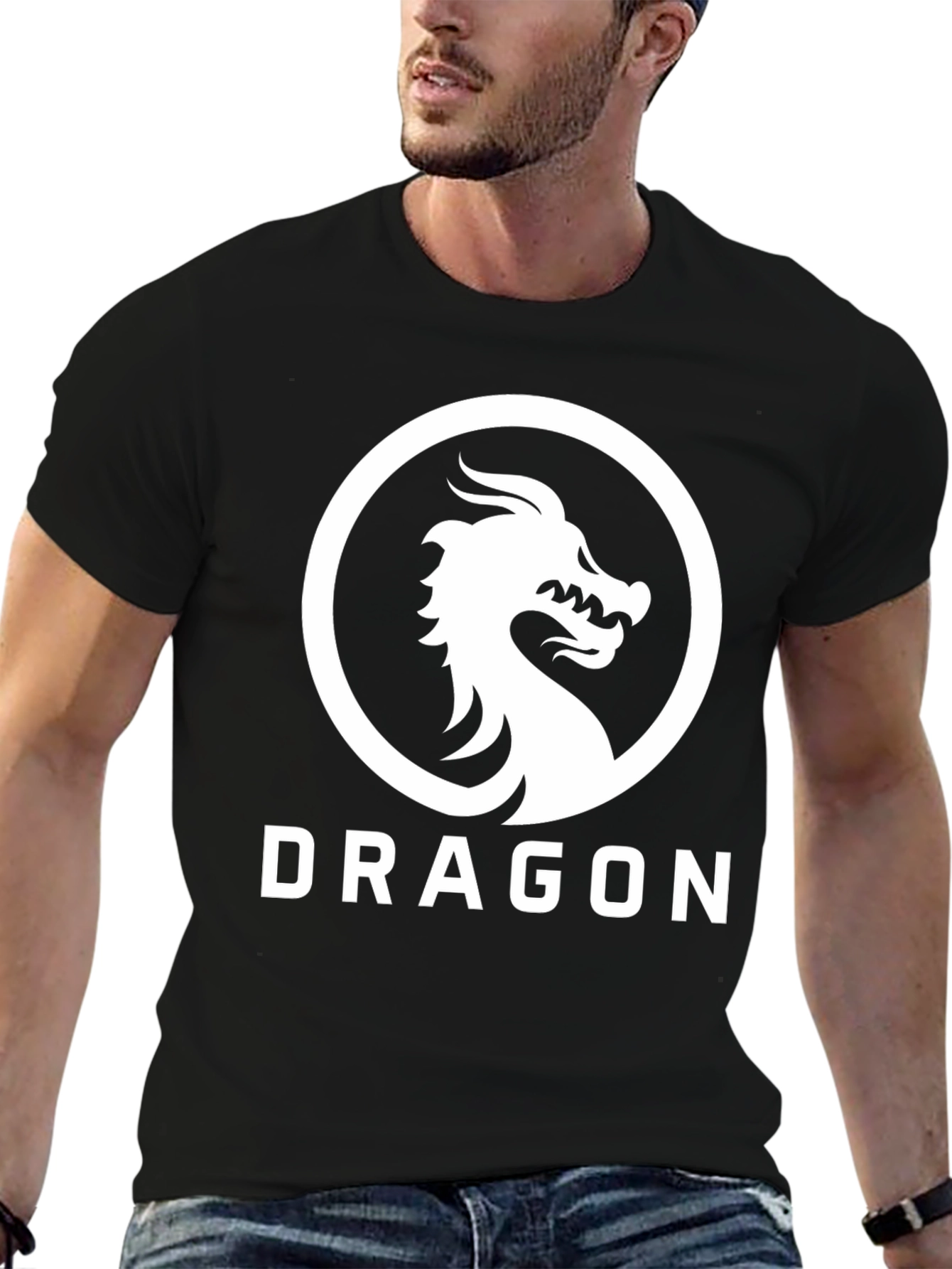 Dragon Graphic Tee - Black Casual Shirt