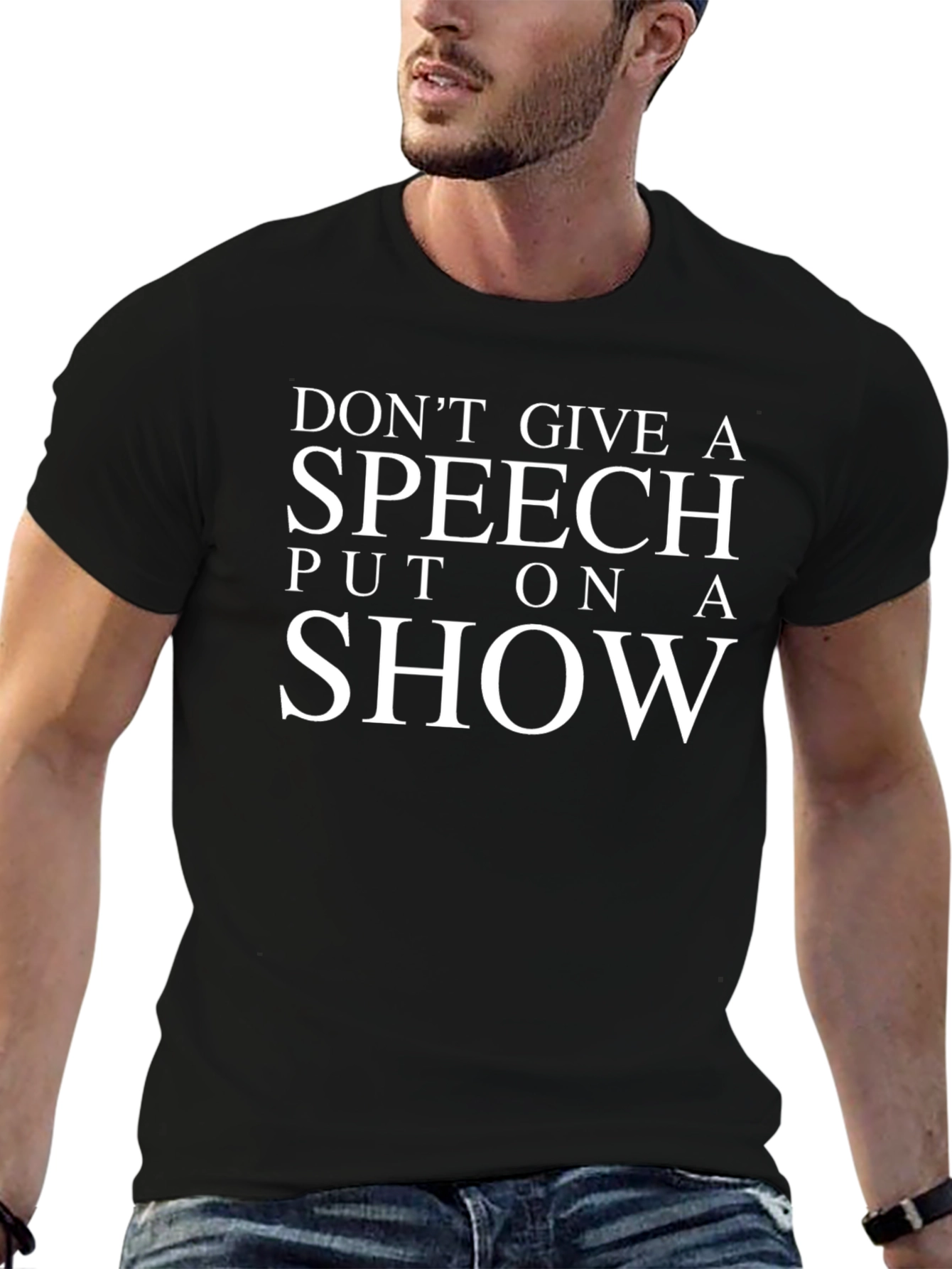 Dont Give a Speech Black Graphic T-Shirt