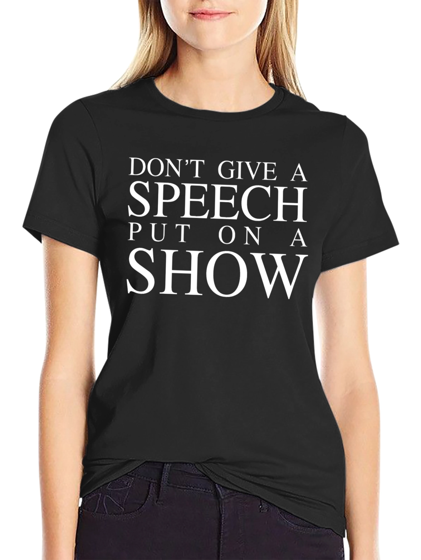 Dont Give a Speech Black Graphic T-Shirt