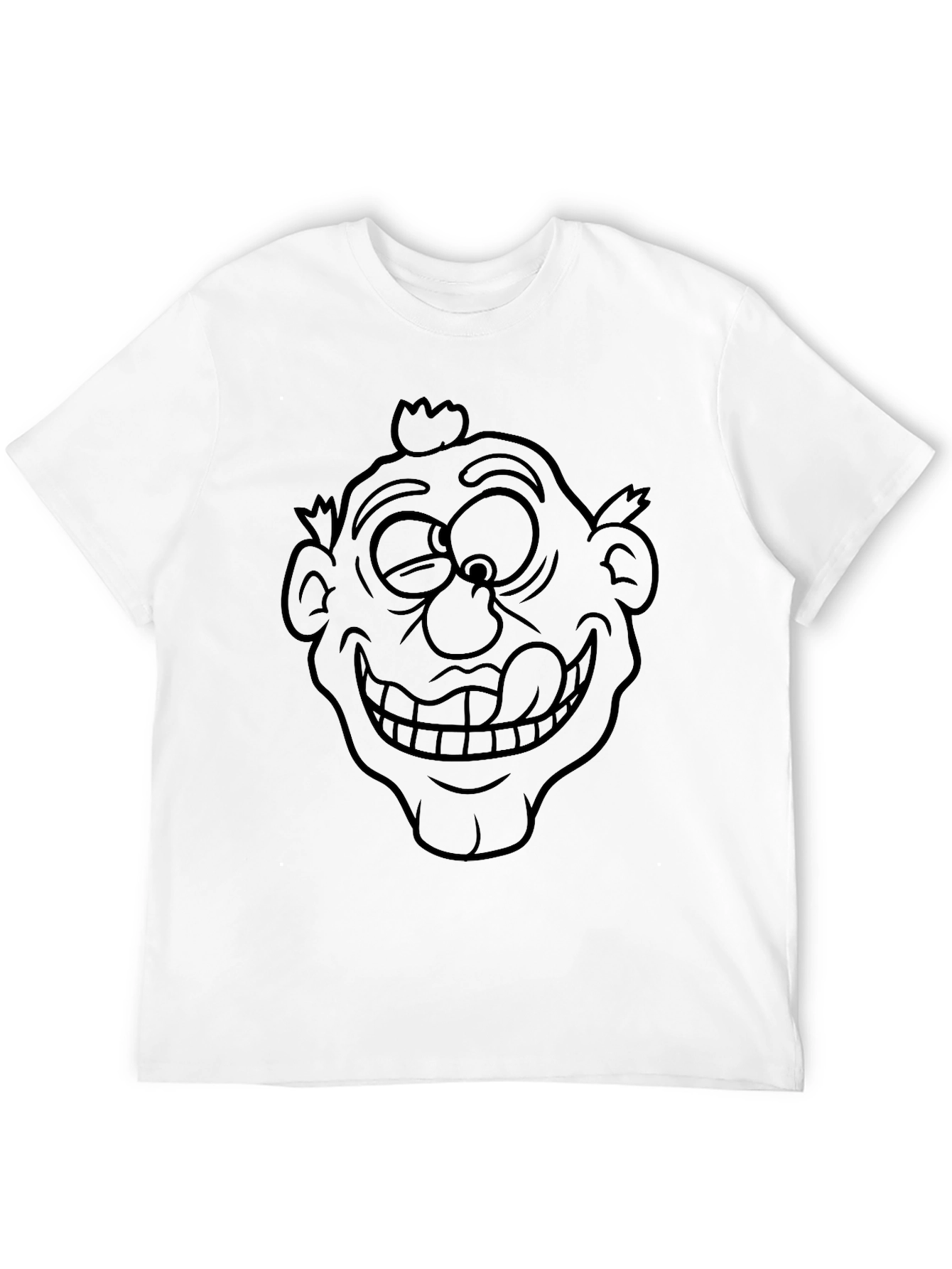 Cartoon Face Black T-Shirt