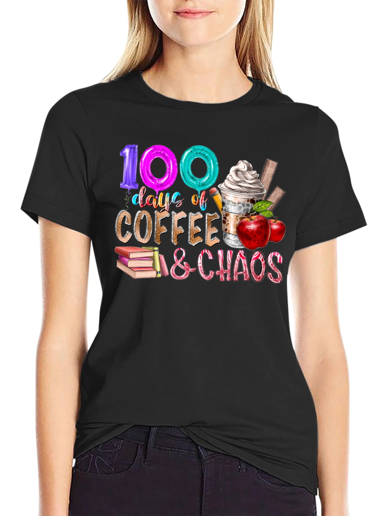 100 Days Coffee and Chaos T-Shirt