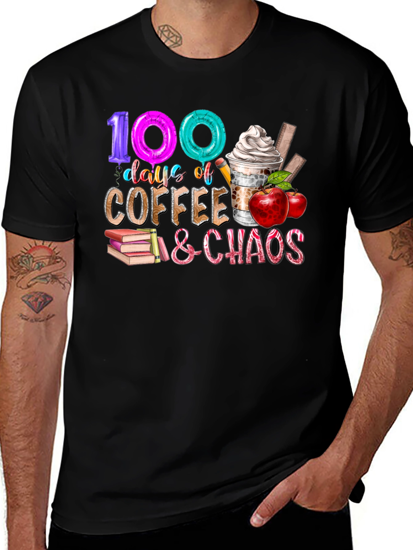 100 Days Coffee and Chaos T-Shirt