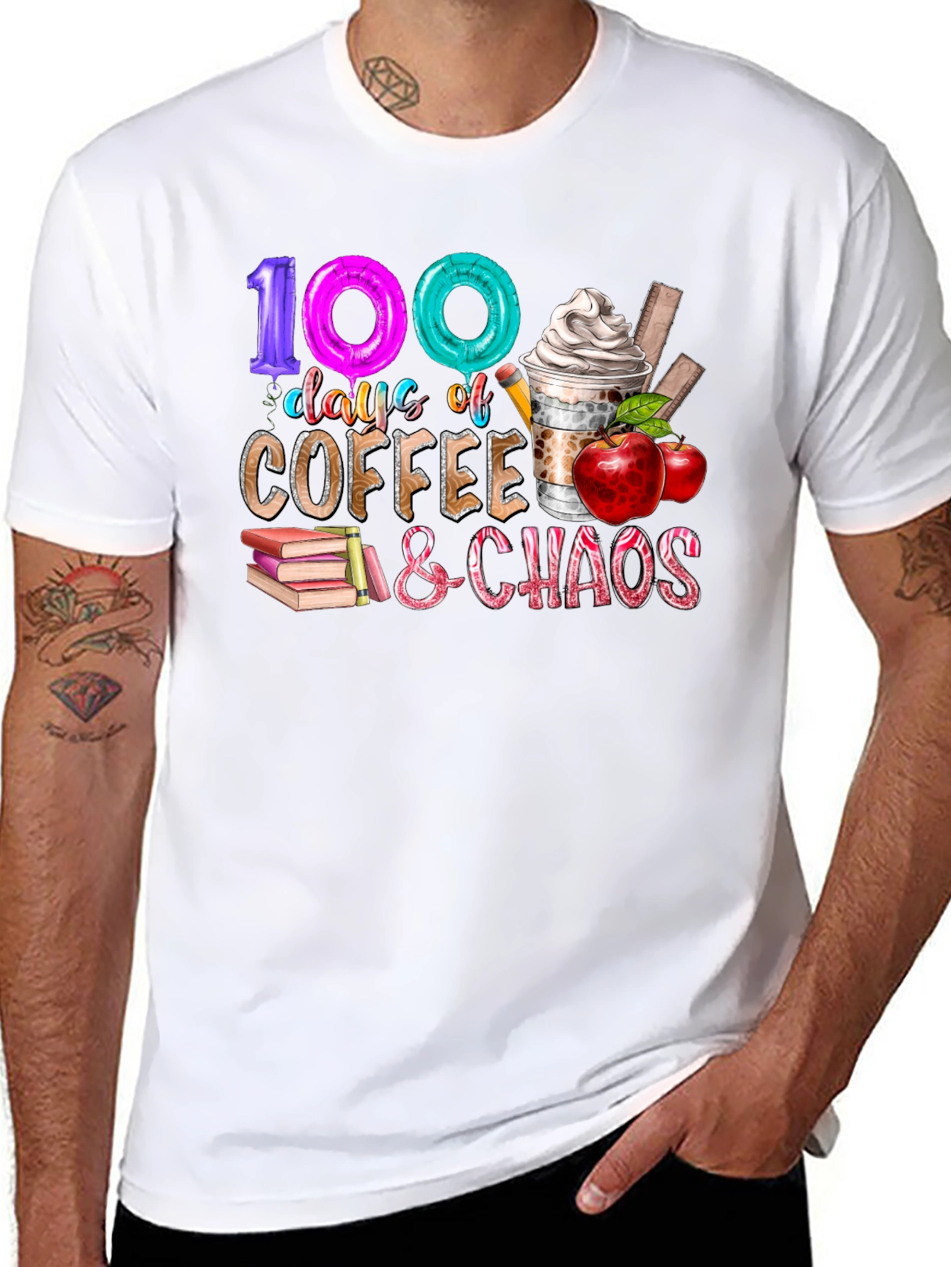 100 Days Coffee and Chaos T-Shirt