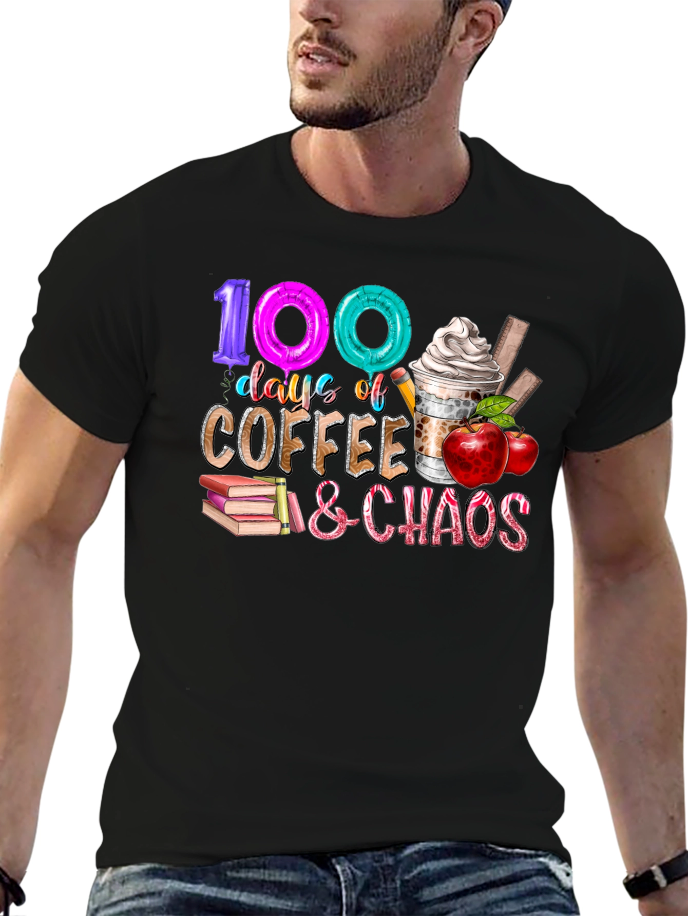 100 Days Coffee and Chaos T-Shirt