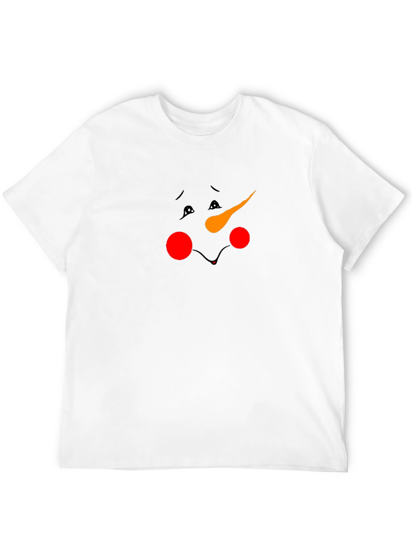 Sad Snowman Face Black T-Shirt