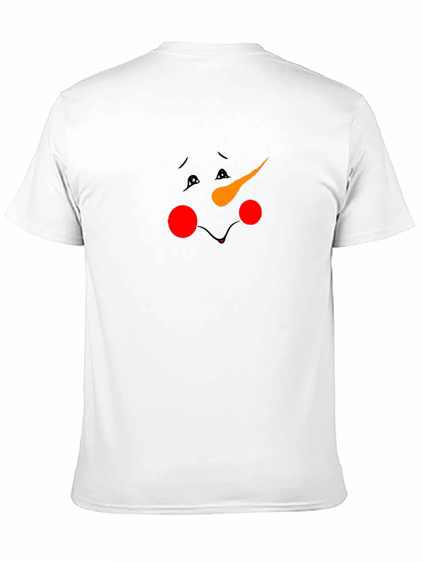 Sad Snowman Face Black T-Shirt