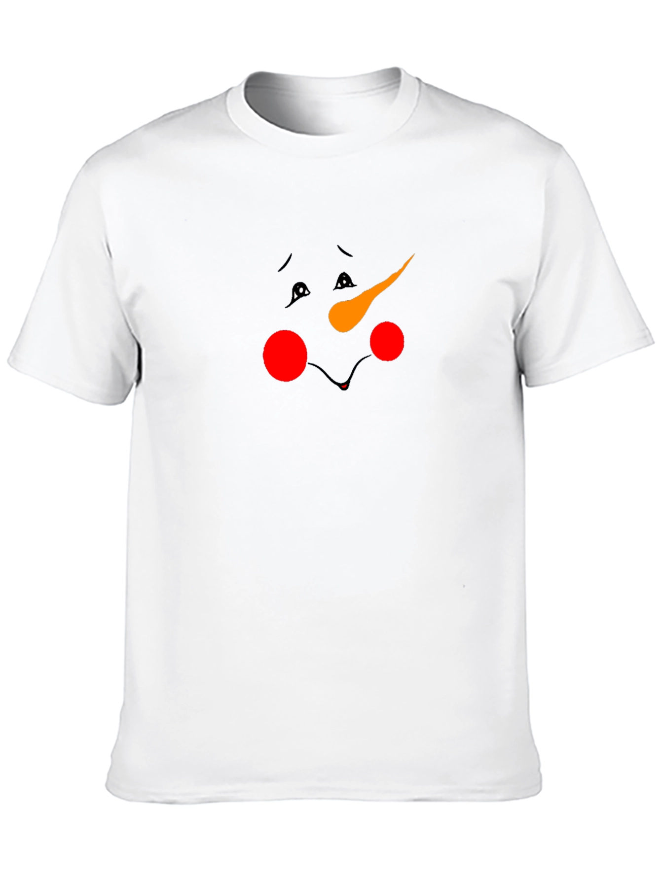 Sad Snowman Face Black T-Shirt
