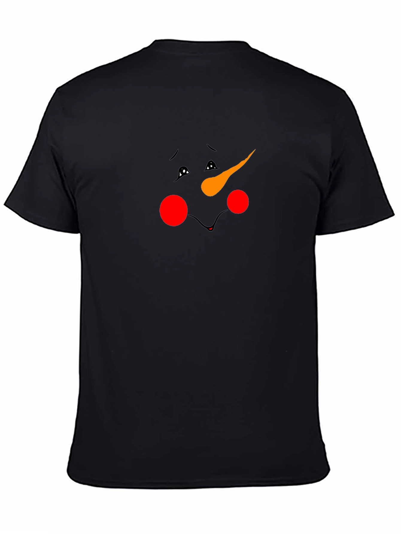 Sad Snowman Face Black T-Shirt