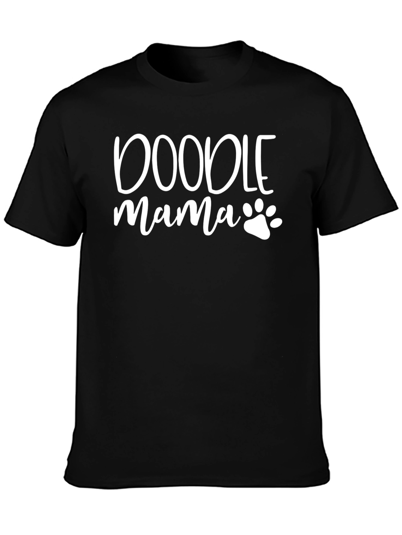 Doodle Mama Paw Print Graphic T-Shirt - Black