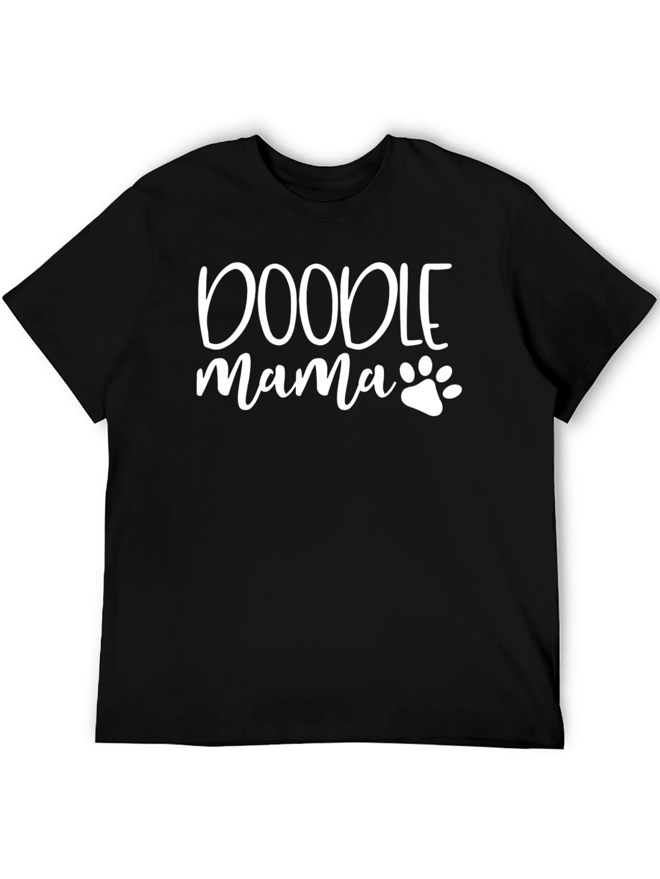 Doodle Mama Paw Print Graphic T-Shirt - Black