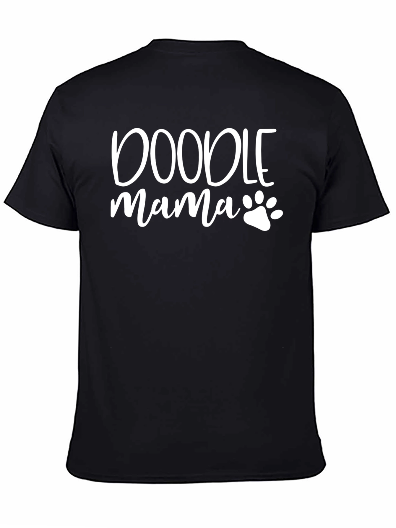 Doodle Mama Paw Print Graphic T-Shirt - Black