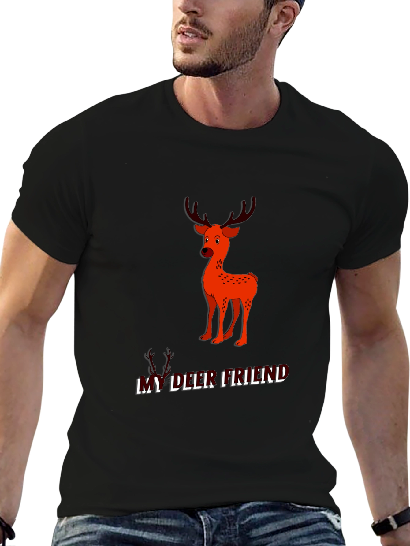 My Deer Friend Black Graphic Tee