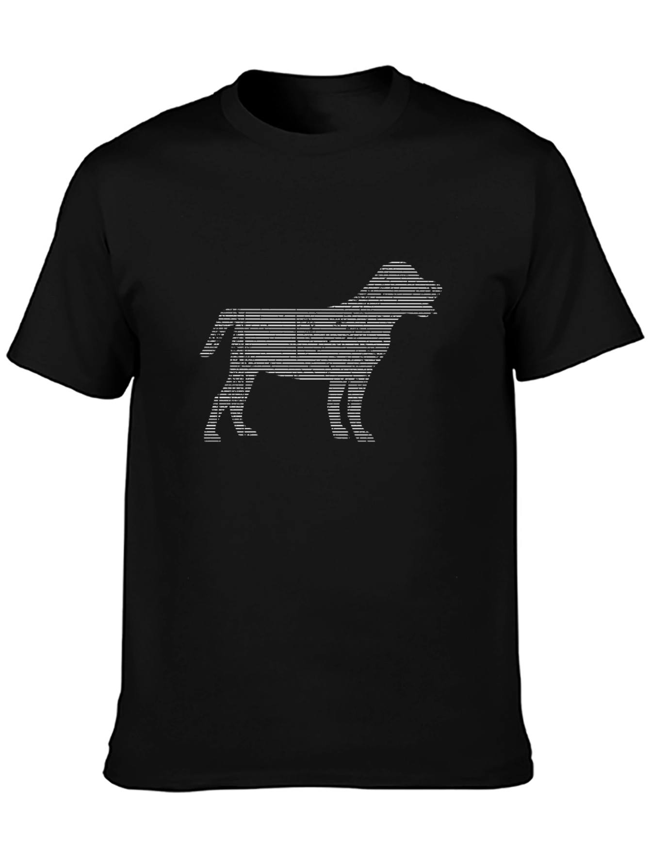 Dog Silhouette Graphic Tee - Modern Black T-Shirt