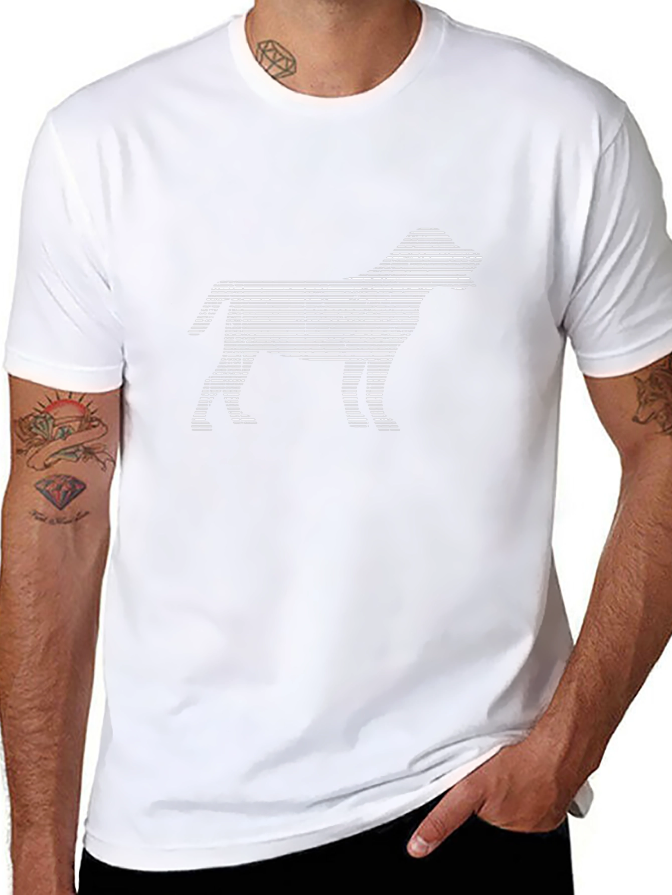 Dog Silhouette Graphic Tee - Modern Black T-Shirt