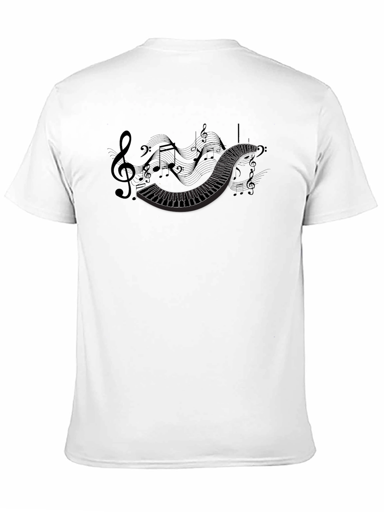 Musical Notes Piano Keys Graphic Tee